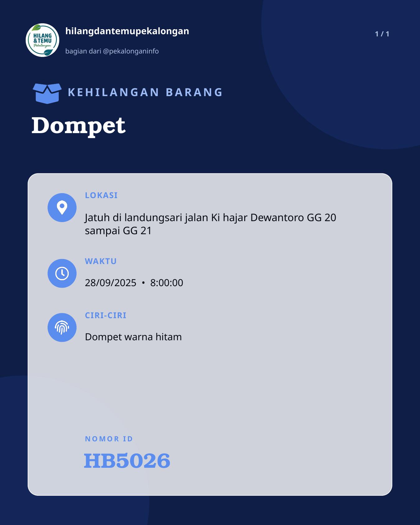 Slide laporan Dompet (HB5026)