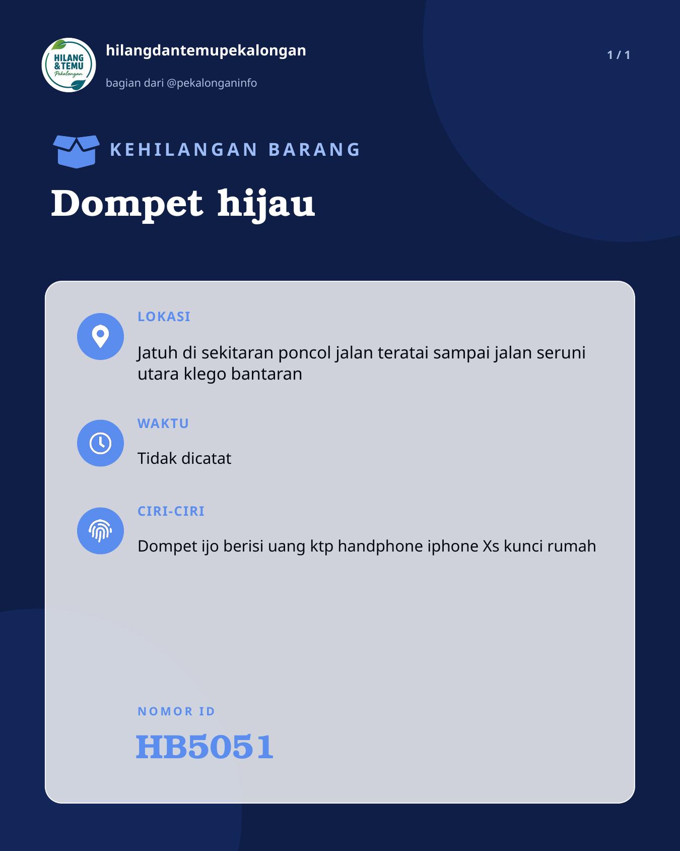 Slide laporan Dompet hijau (HB5051)
