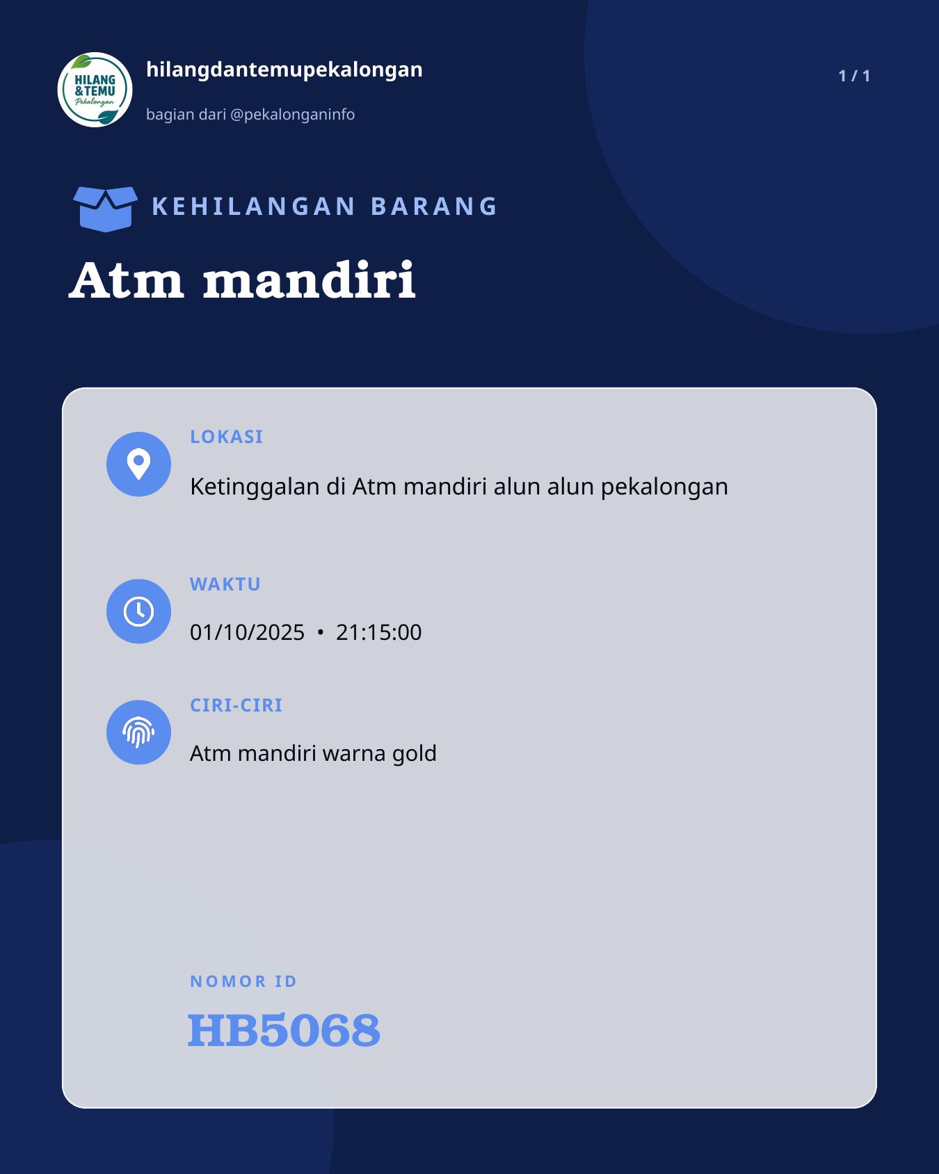 Slide laporan Atm mandiri (HB5068)