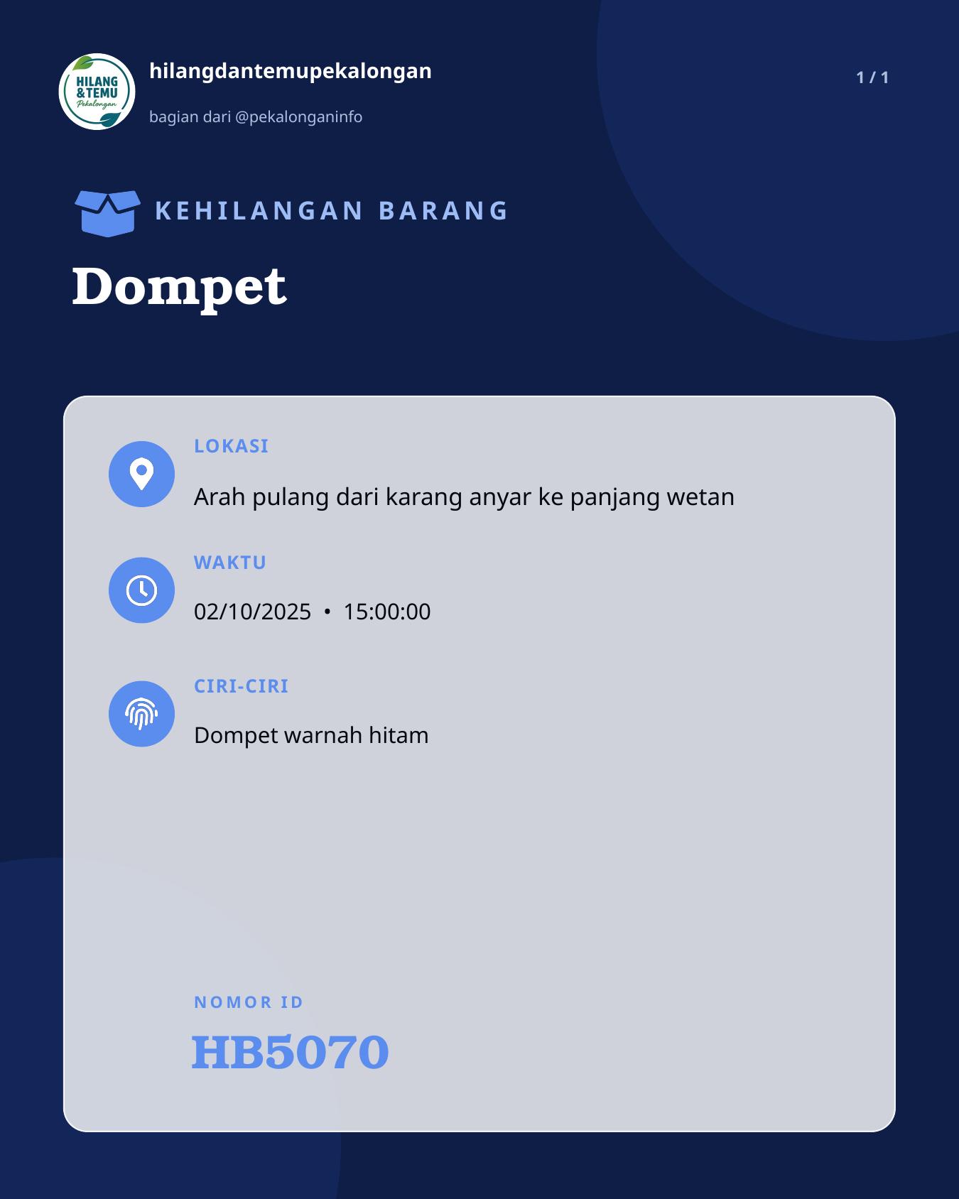 Slide laporan Dompet (HB5070)