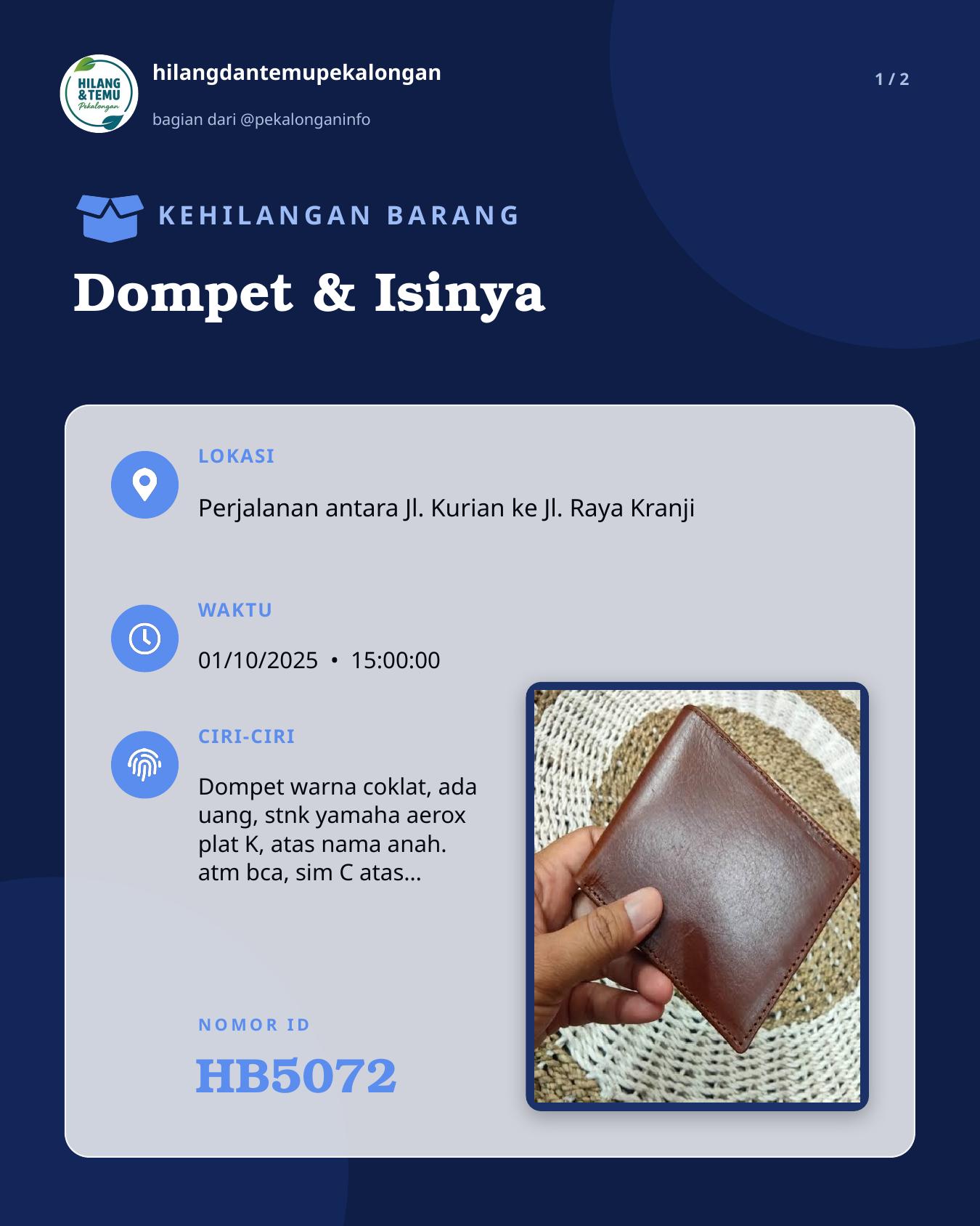 Slide 1 laporan Dompet & Isinya