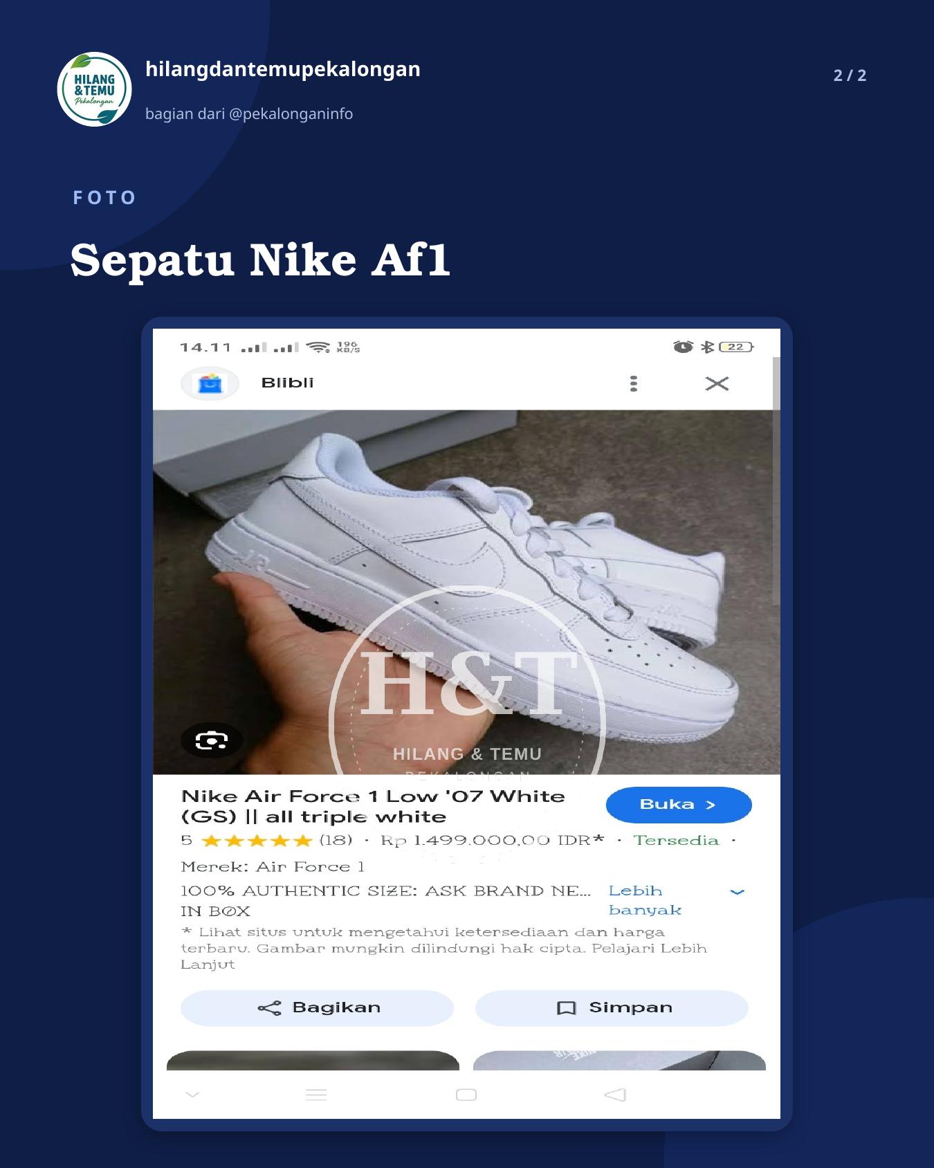 Slide 2 laporan Sepatu Nike Af1