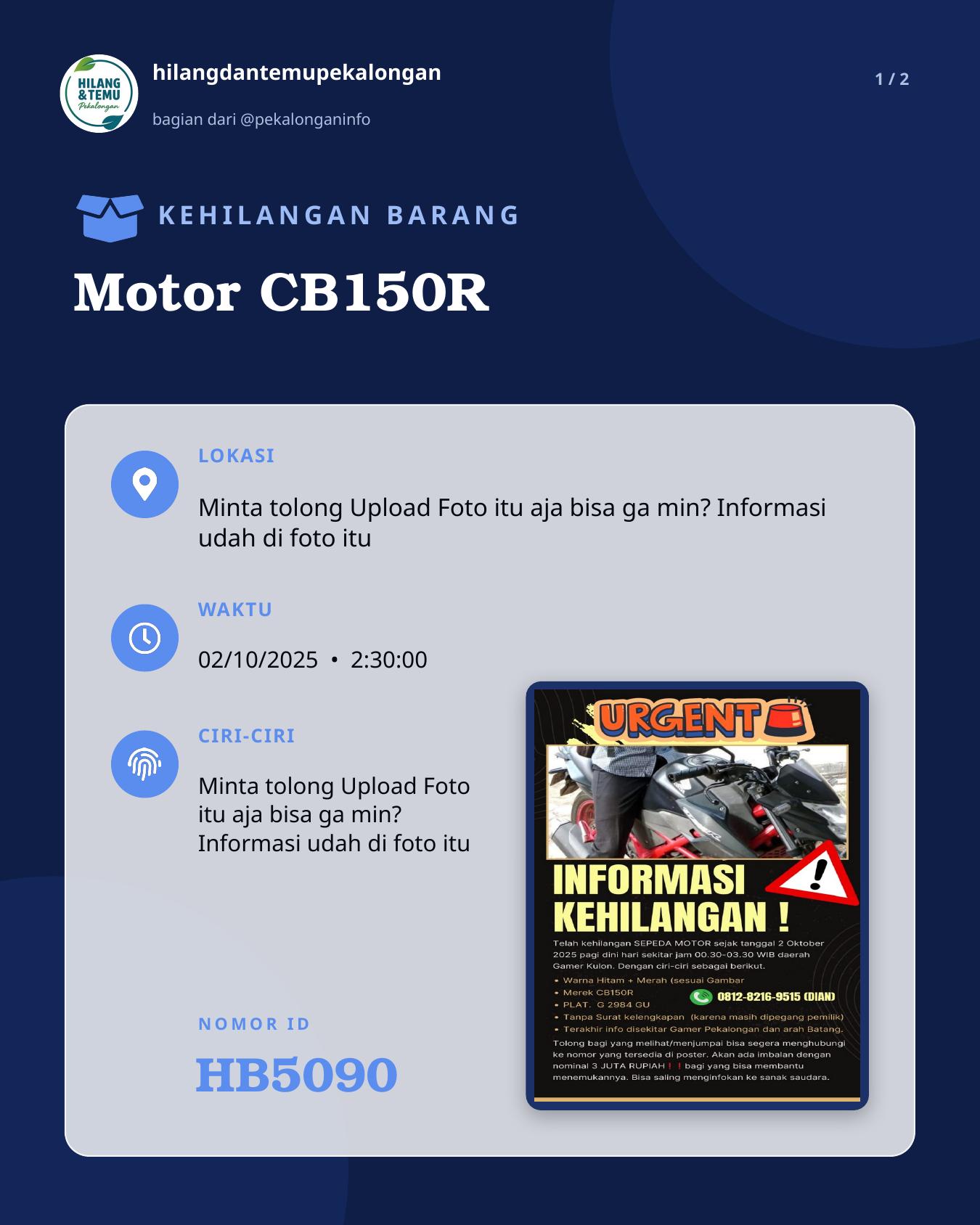 Slide 1 laporan Motor CB150R