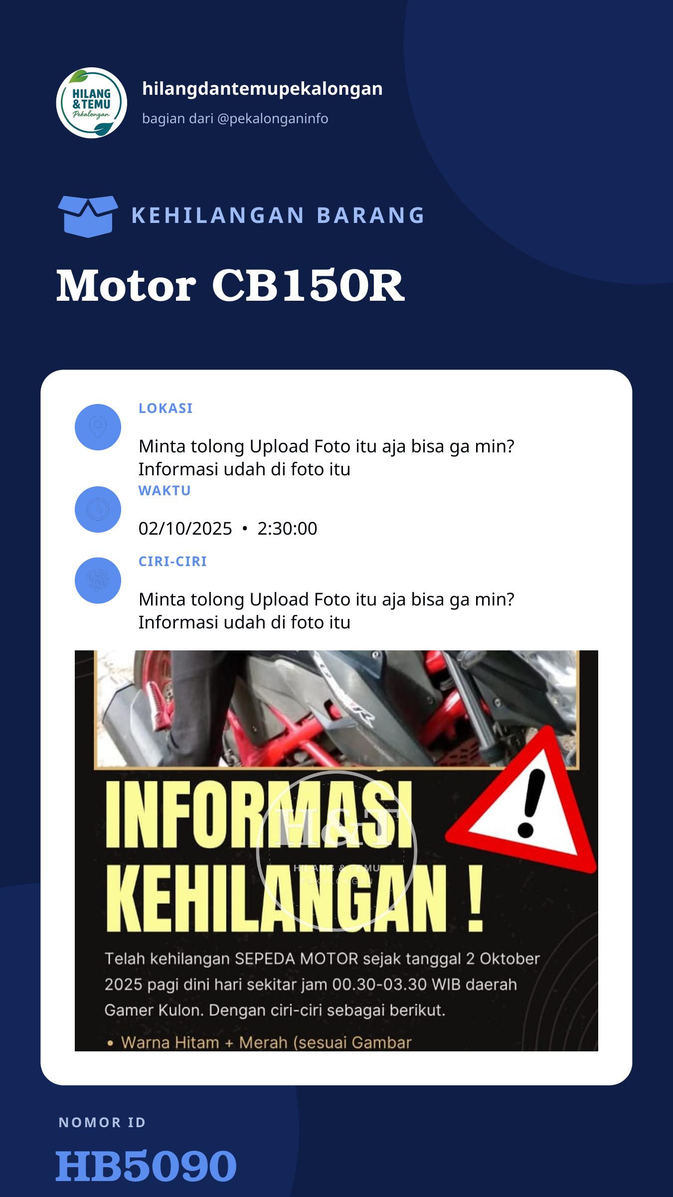 Story 9:16 laporan Motor CB150R
