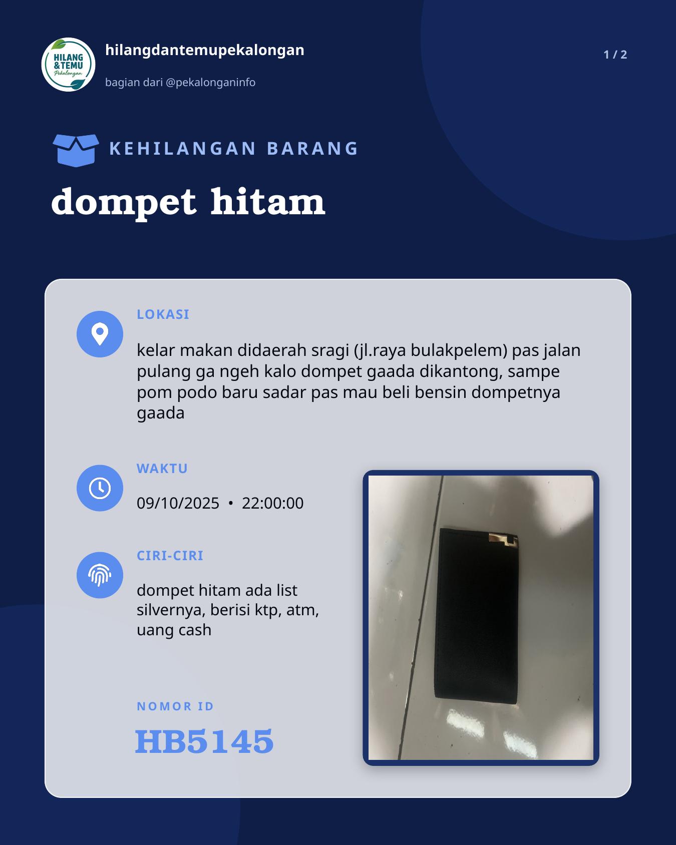 Slide 1 laporan dompet hitam