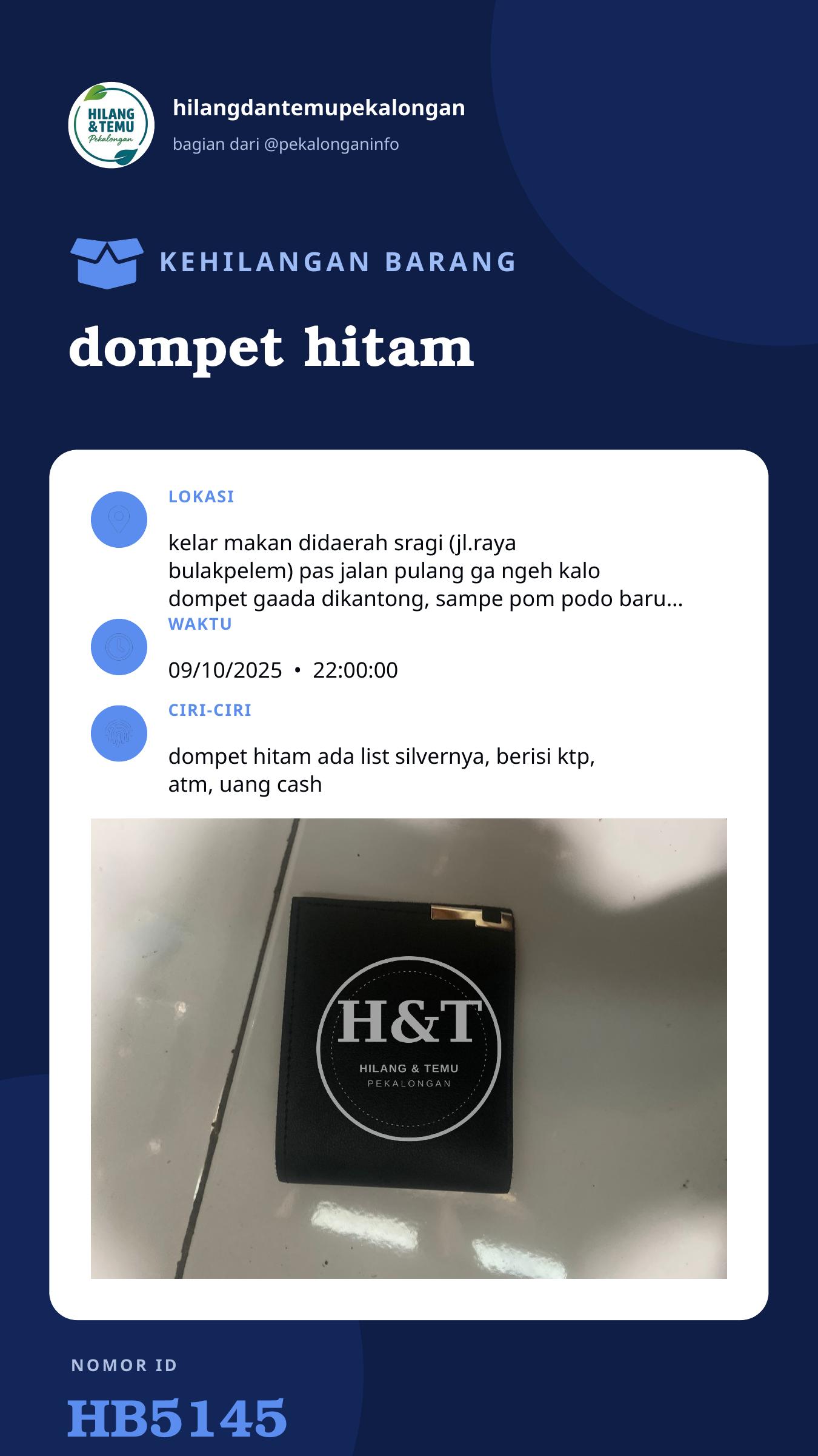 Story 9:16 laporan dompet hitam