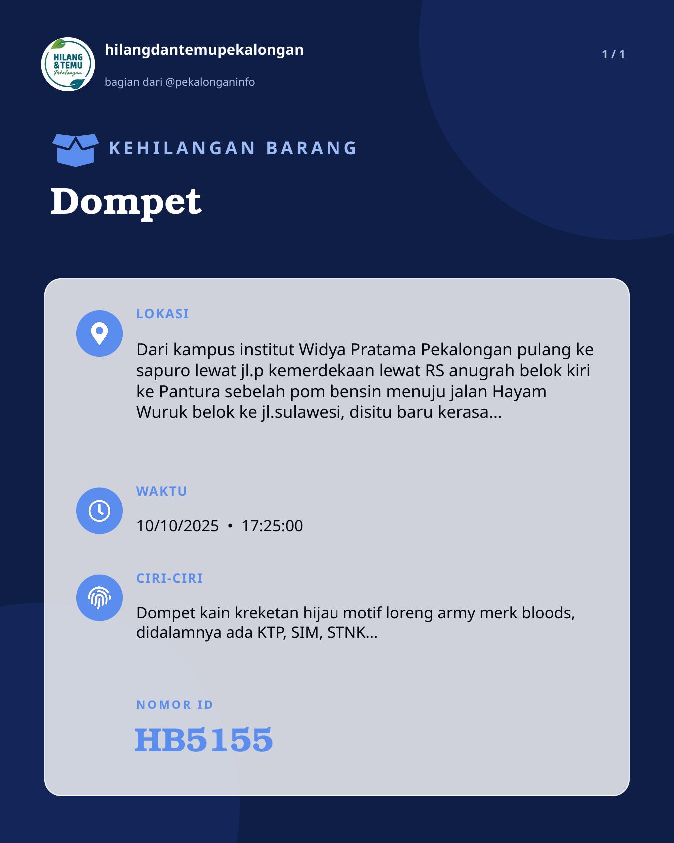 Slide laporan Dompet (HB5155)