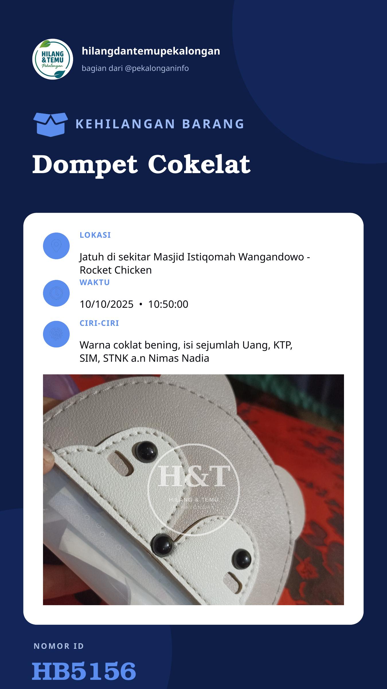 Story 9:16 laporan Dompet Cokelat