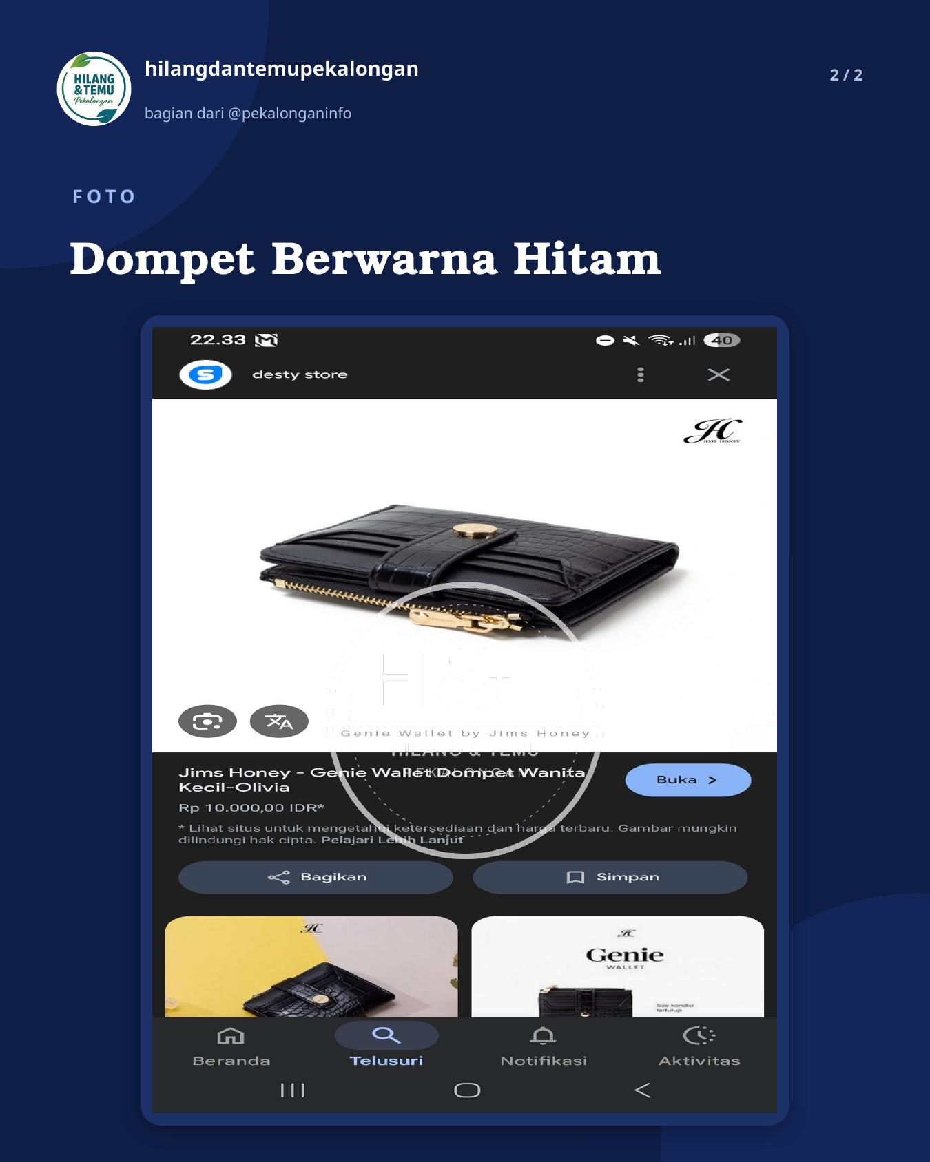 Slide 2 laporan Dompet Berwarna Hitam