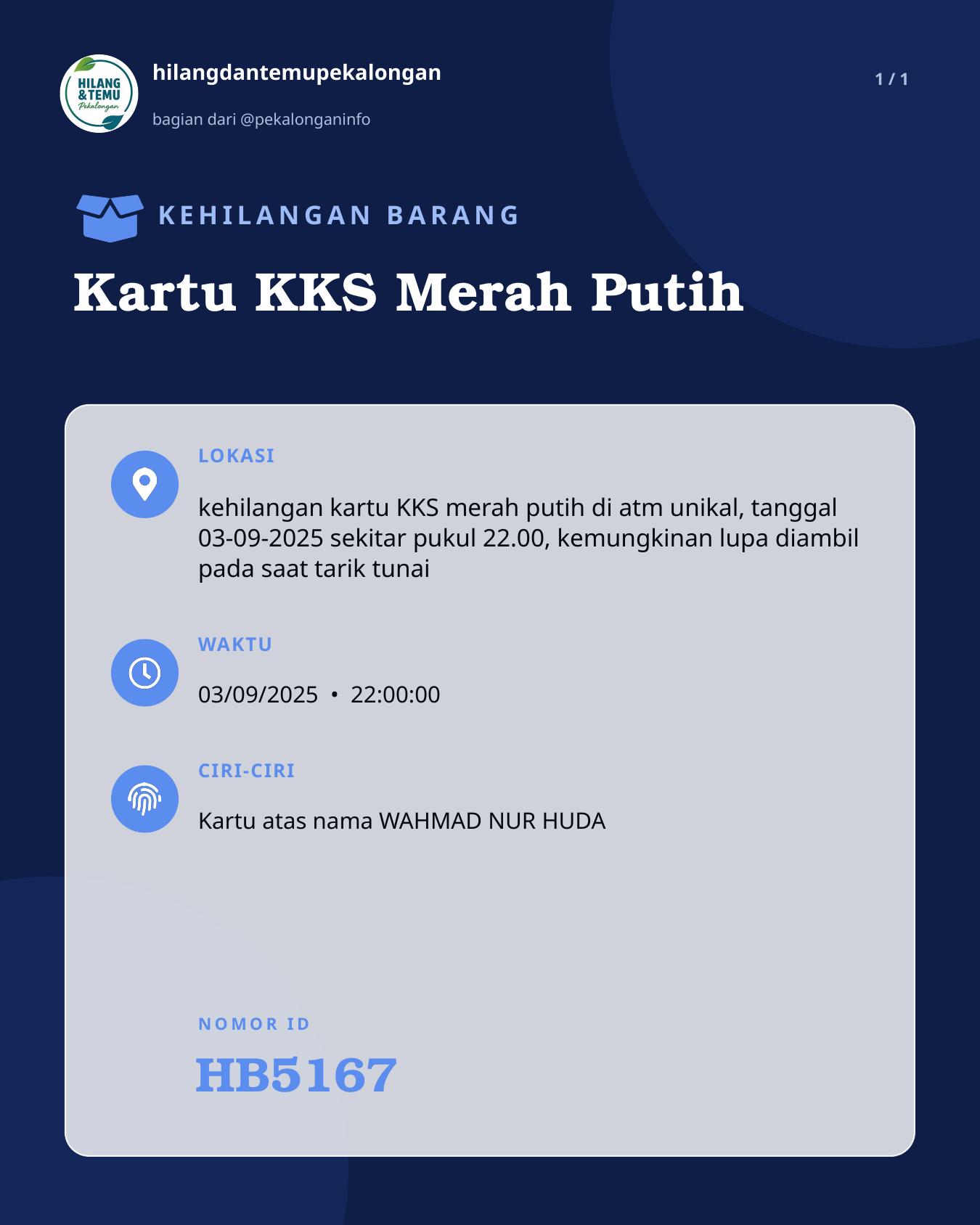 Slide laporan Kartu KKS Merah Putih (HB5167)