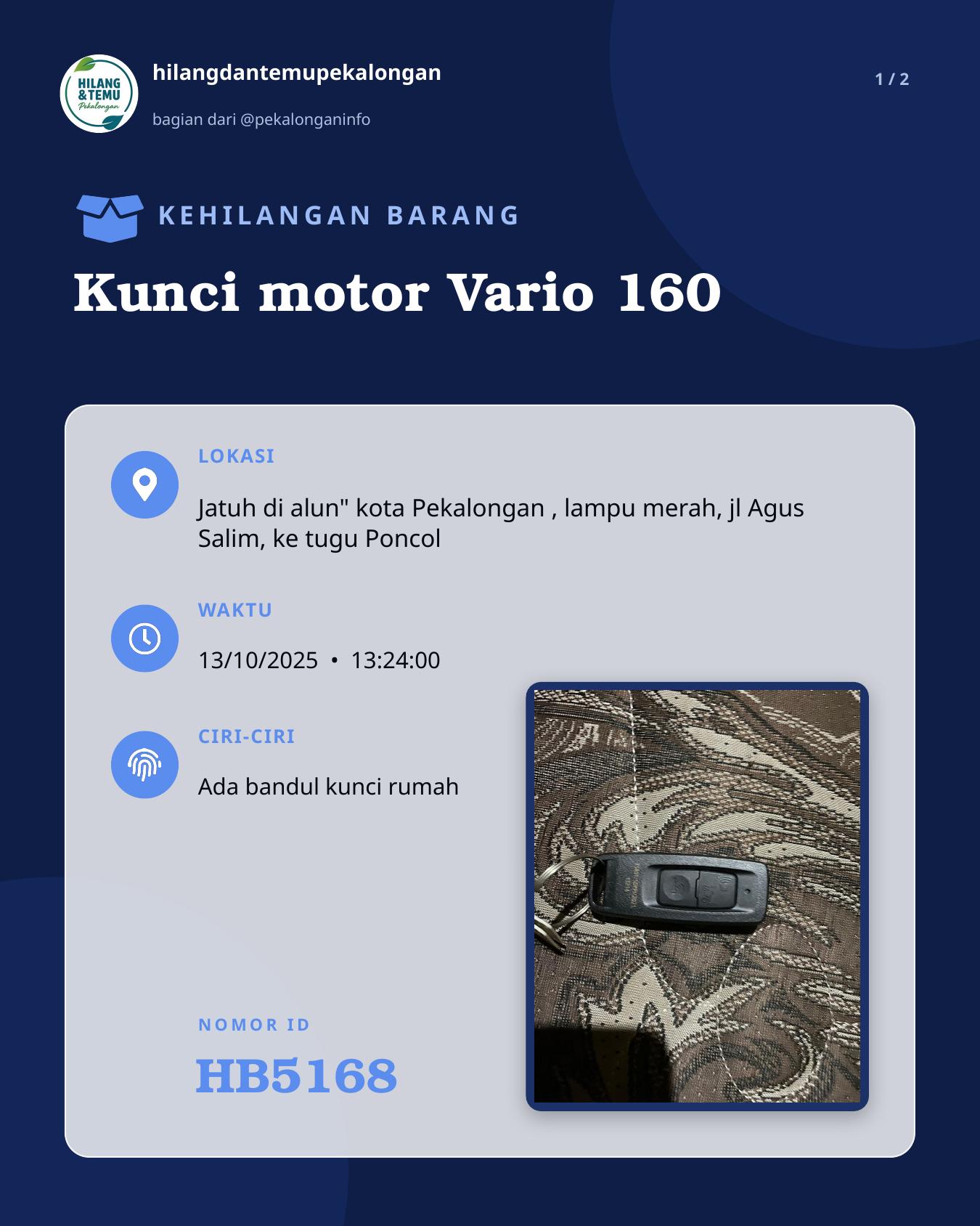 Slide 1 laporan Kunci motor Vario 160