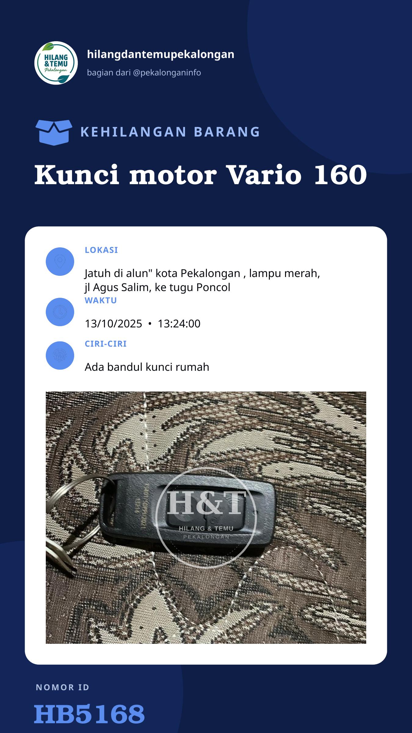 Story 9:16 laporan Kunci motor Vario 160