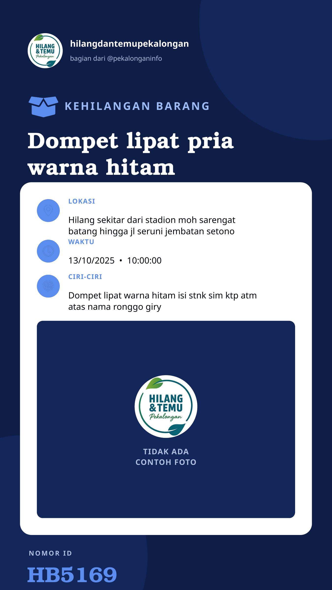 Story 9:16 laporan Dompet lipat pria warna hitam