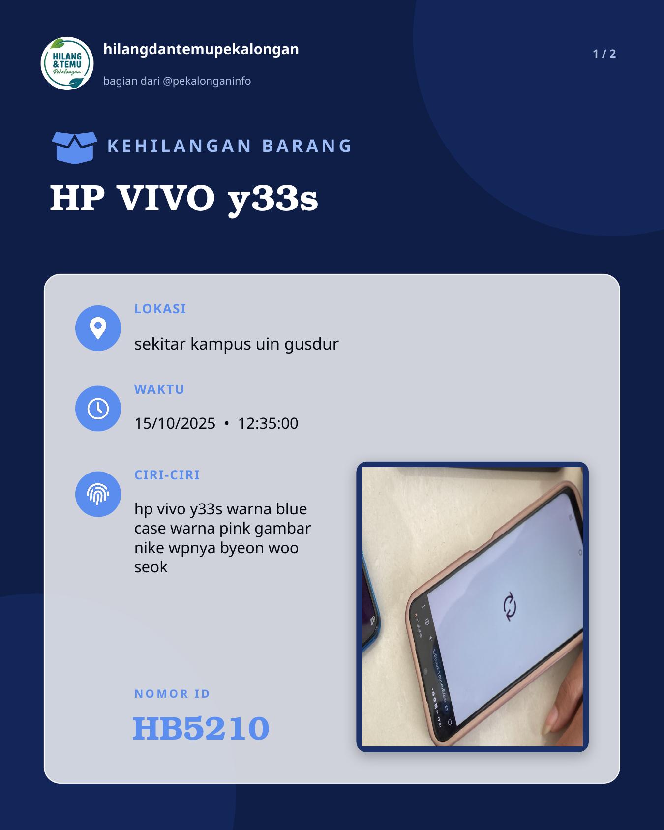 Slide 1 laporan HP VIVO y33s
