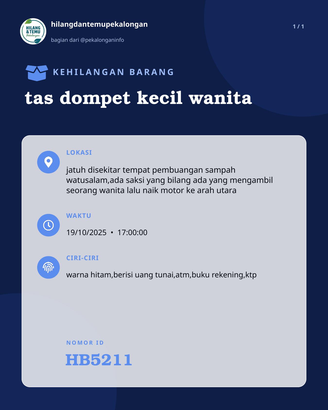 Slide laporan tas dompet kecil wanita (HB5211)