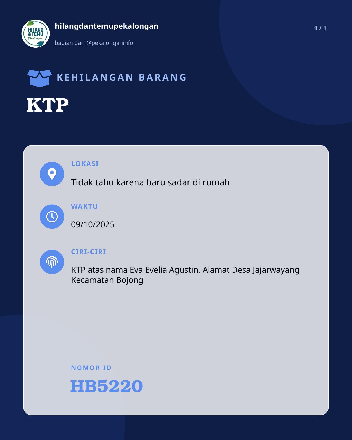 Slide laporan KTP (HB5220)
