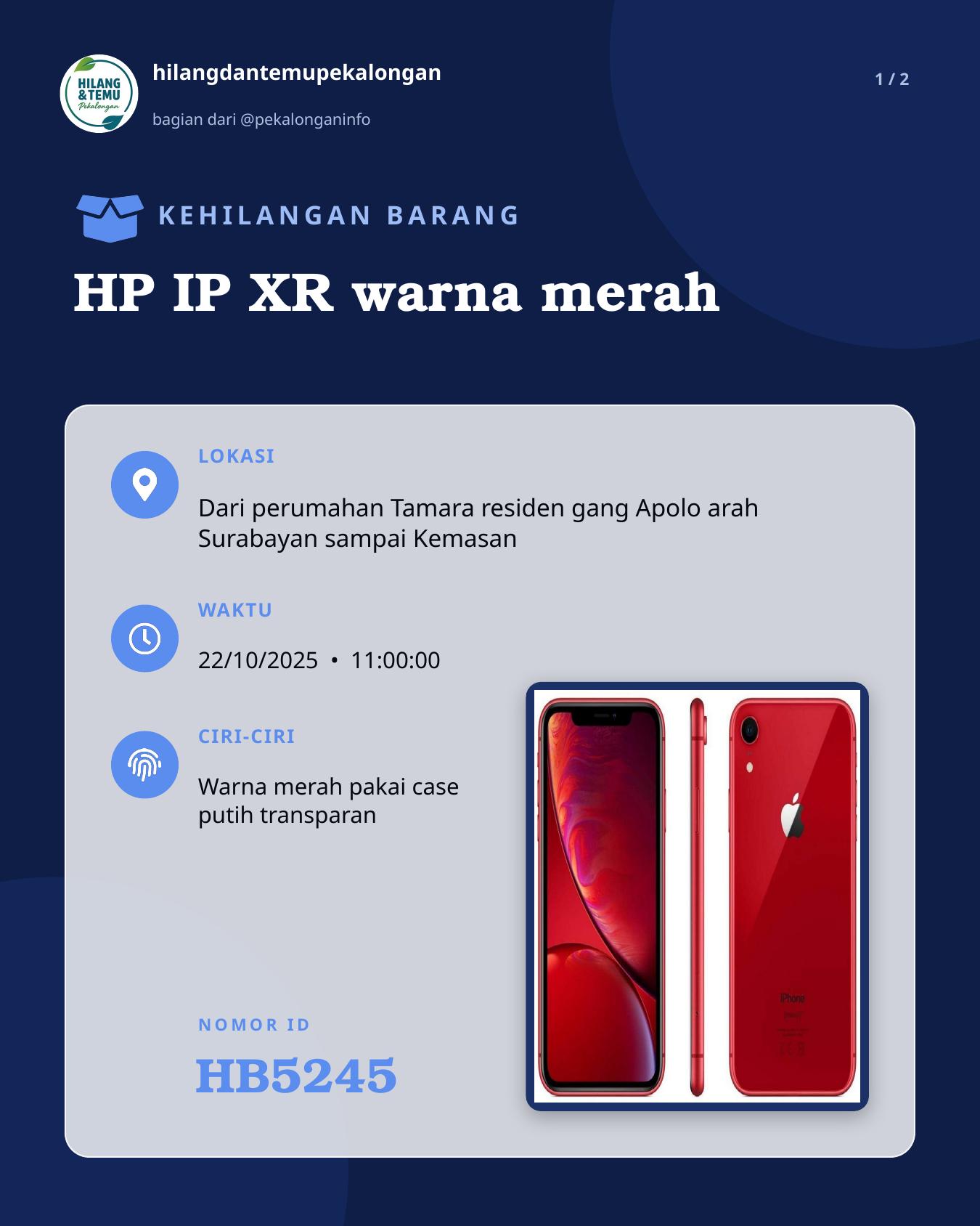 Slide 1 laporan HP IP XR warna merah