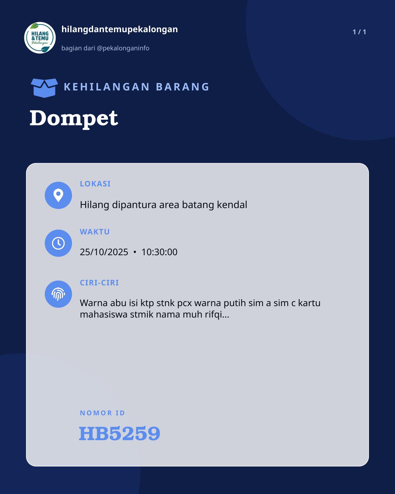 Slide laporan Dompet (HB5259)