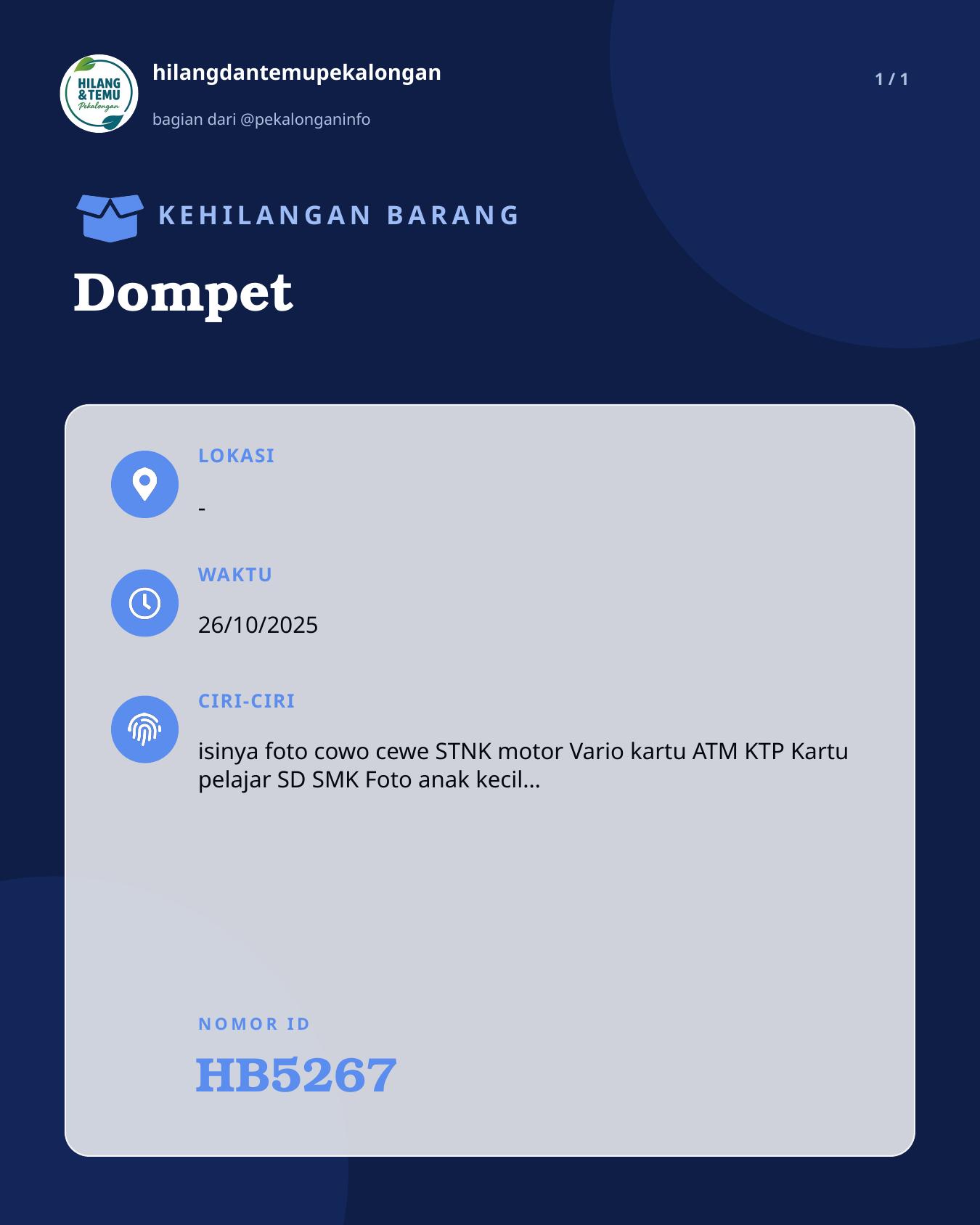 Slide laporan Dompet (HB5267)