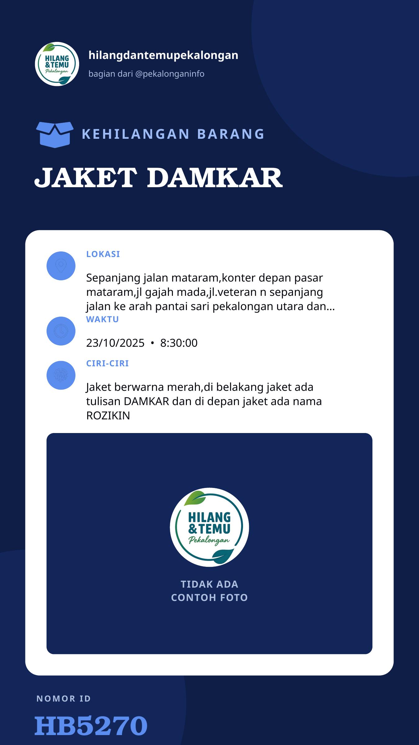 Story 9:16 laporan JAKET DAMKAR