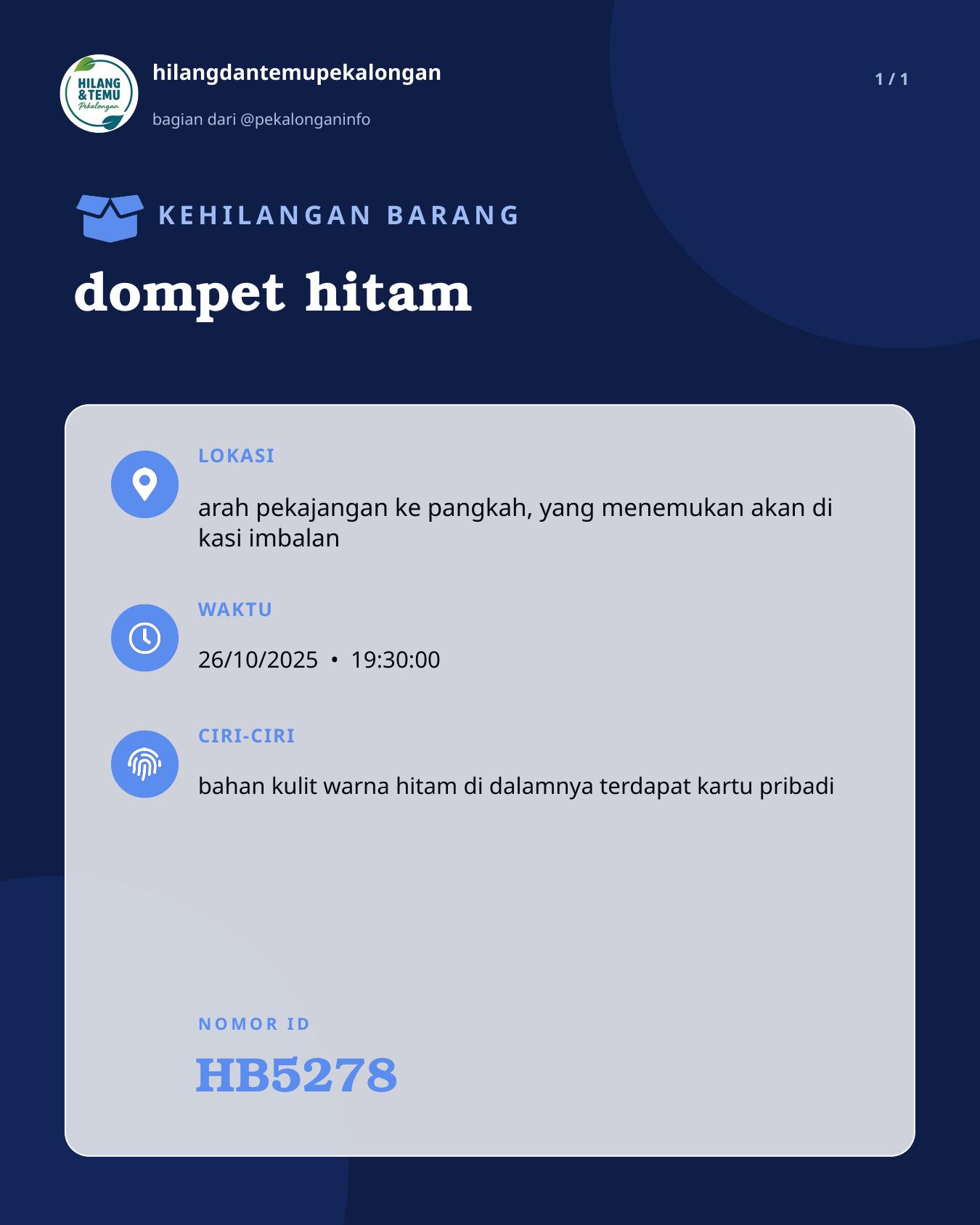 Slide laporan dompet hitam (HB5278)