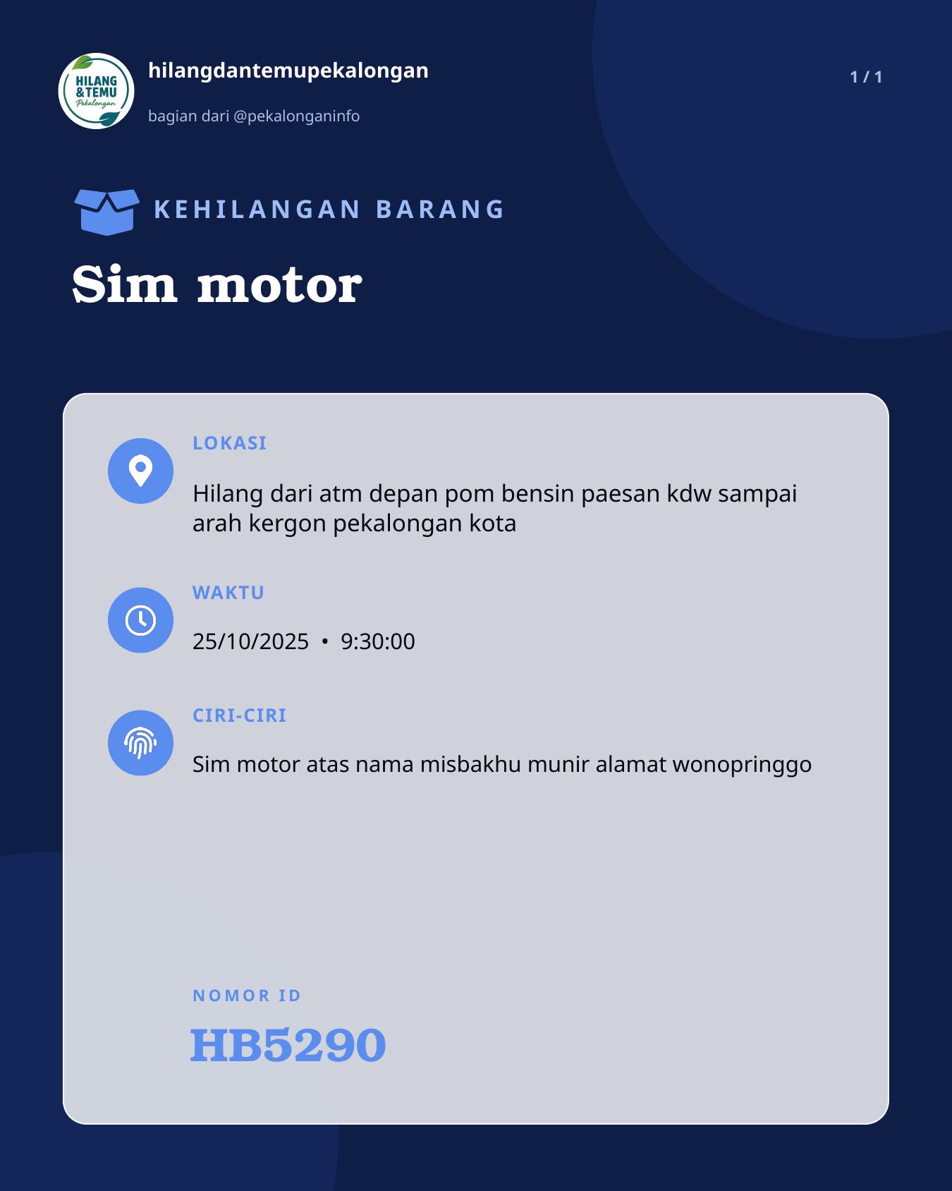Slide laporan Sim motor (HB5290)