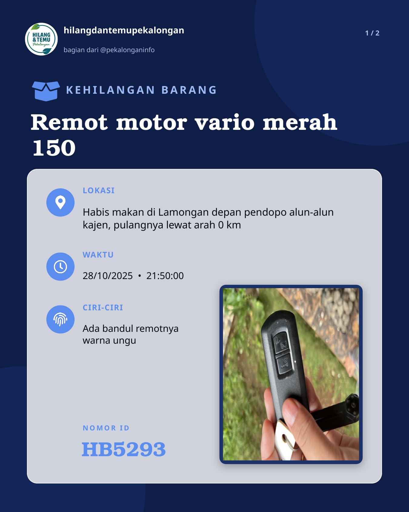Slide 1 laporan Remot motor vario merah 150