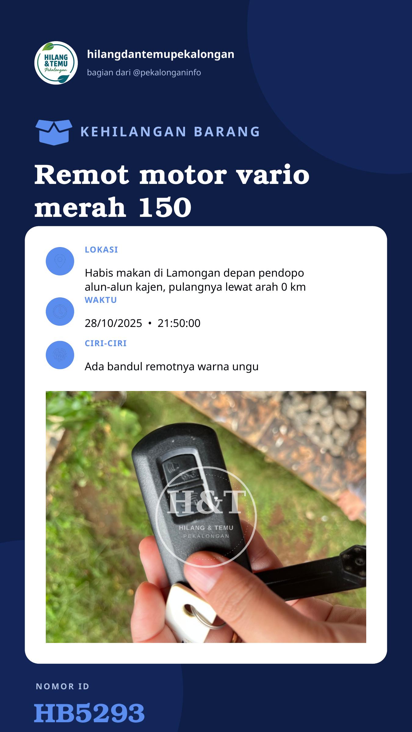Story 9:16 laporan Remot motor vario merah 150