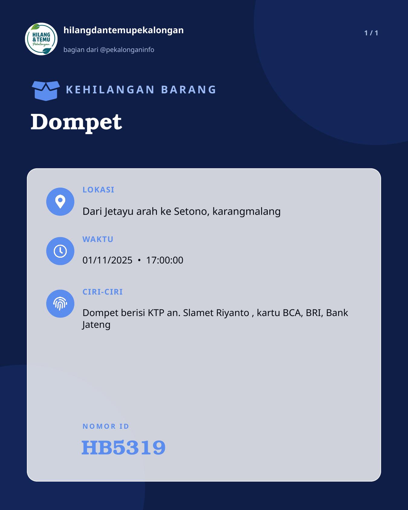 Slide laporan Dompet (HB5319)