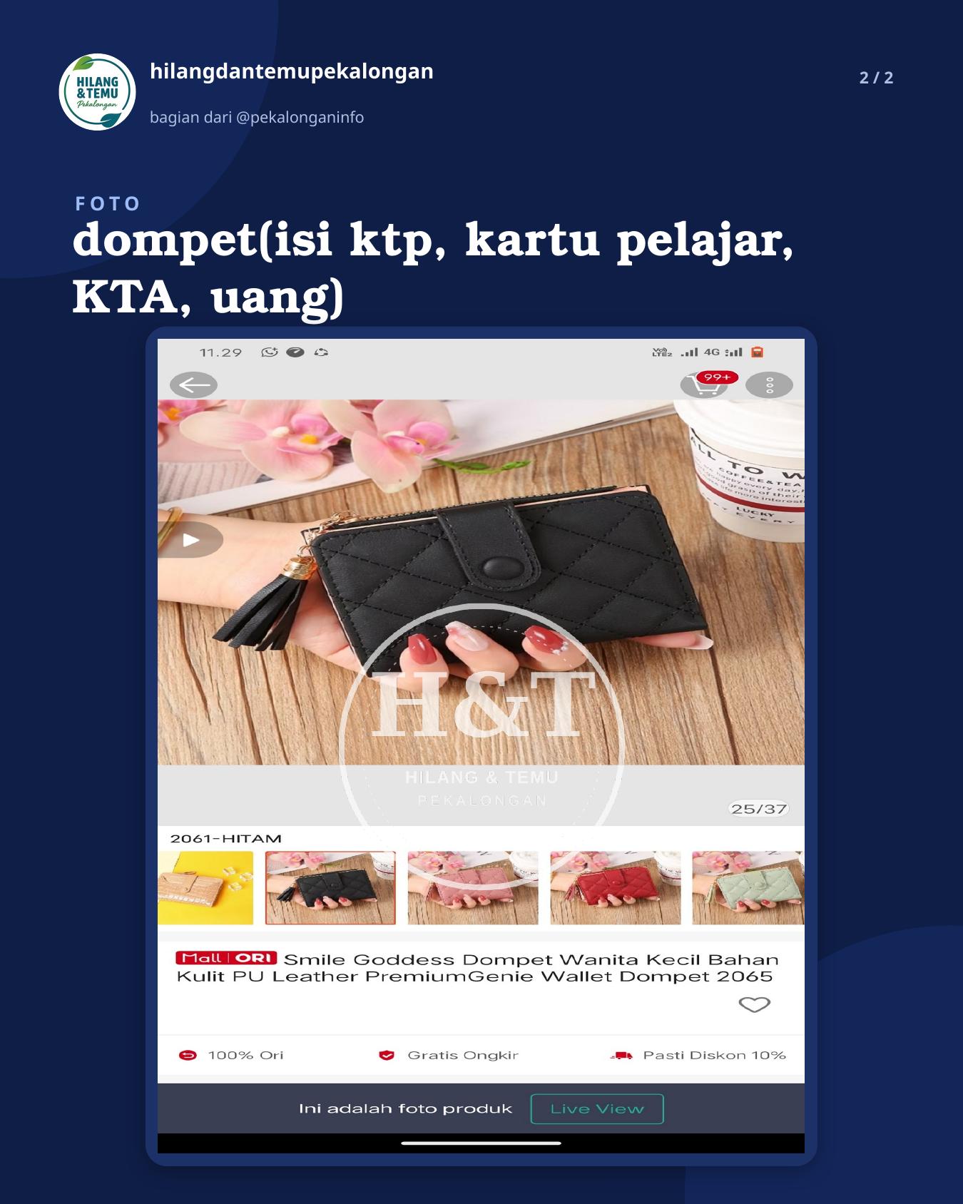 Slide 2 laporan dompet(isi ktp, kartu pelajar, KTA, uang)