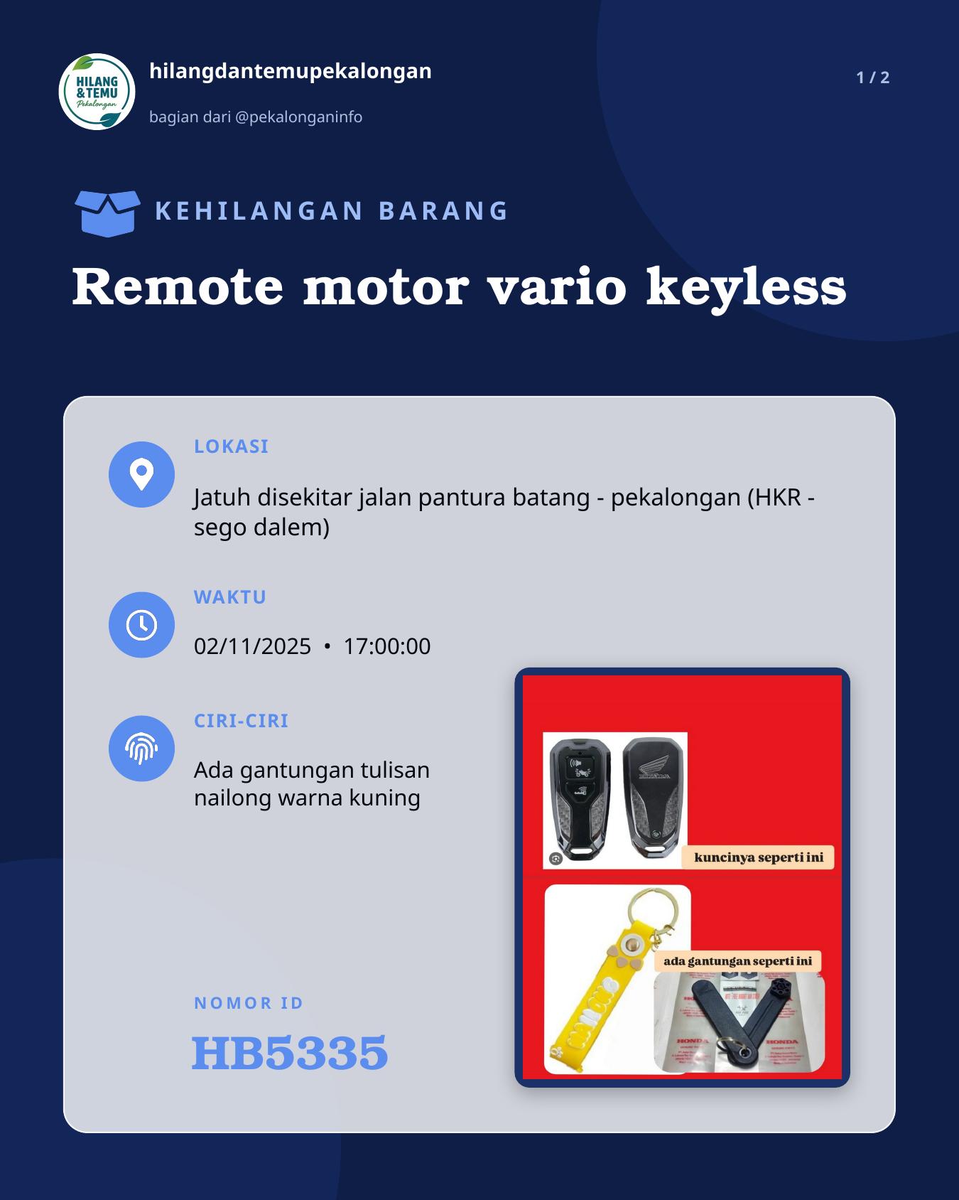 Slide 1 laporan Remote motor vario keyless