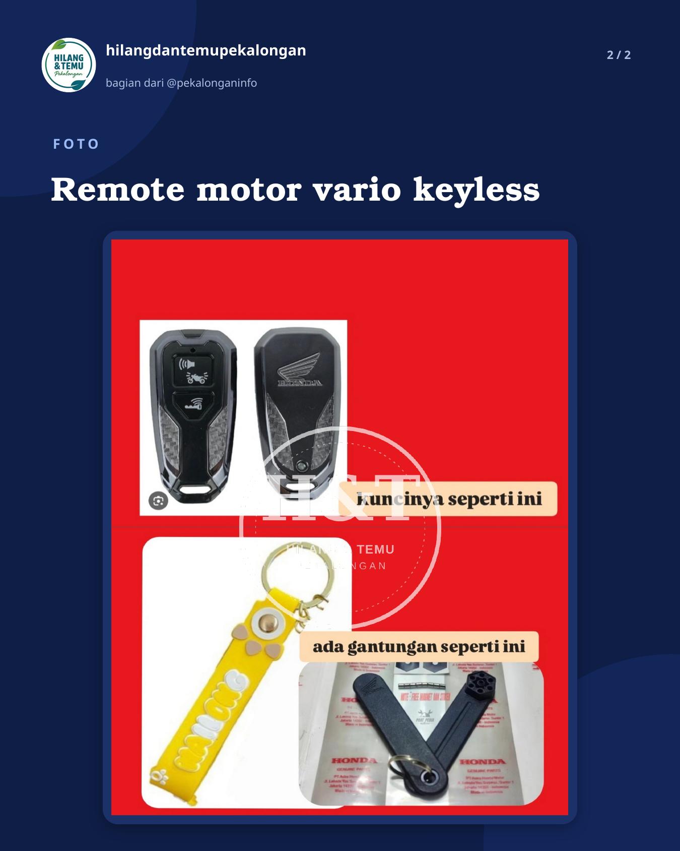 Slide 2 laporan Remote motor vario keyless