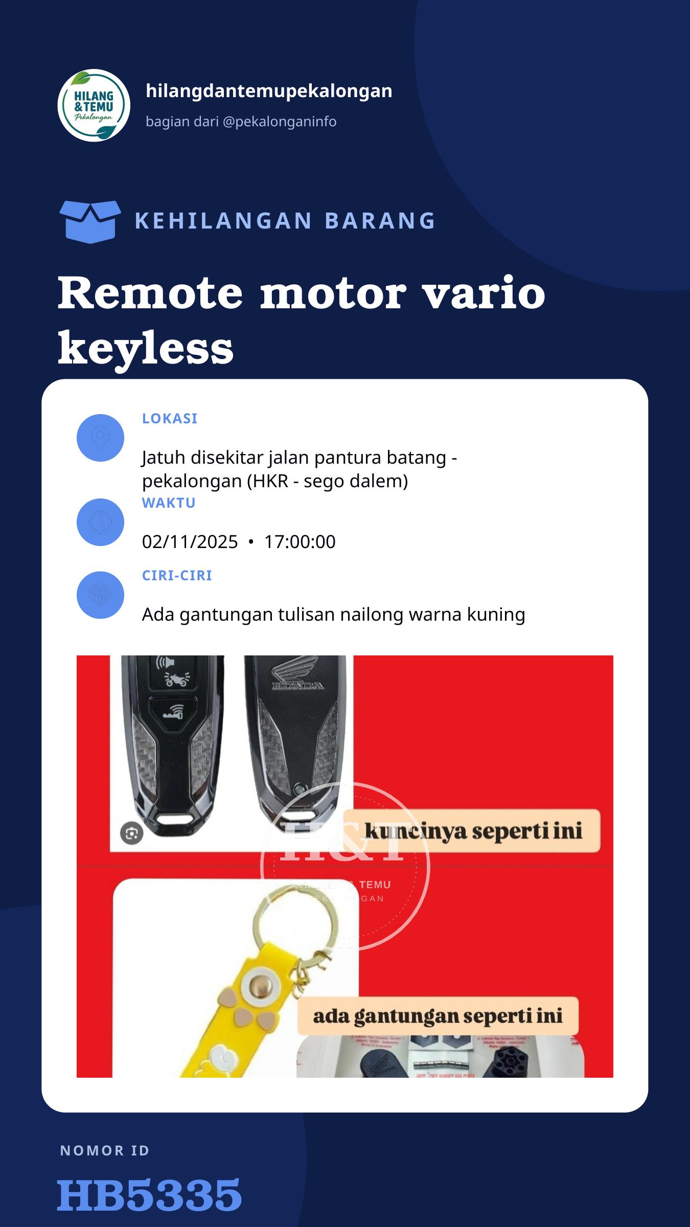 Story 9:16 laporan Remote motor vario keyless