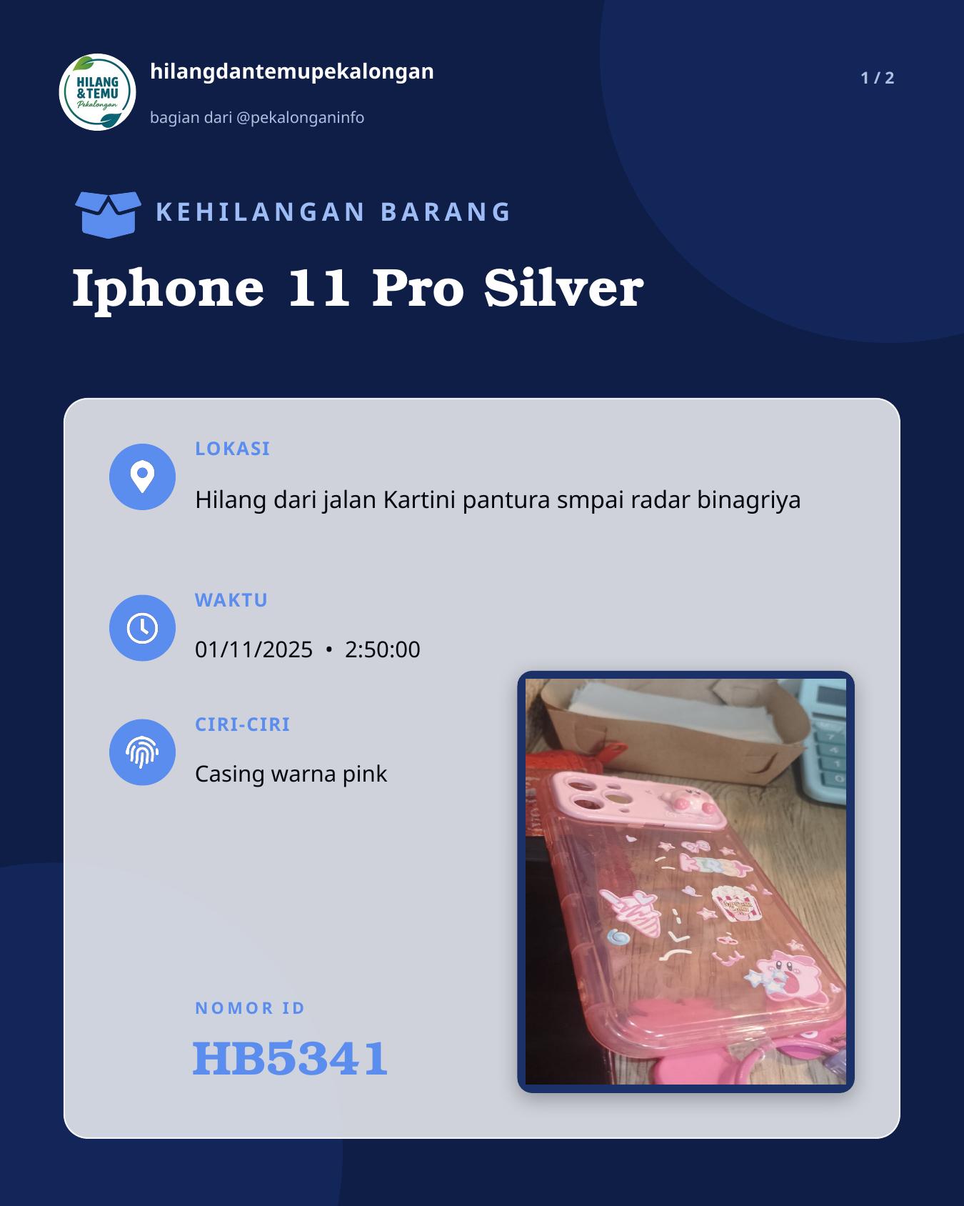 Slide 1 laporan Iphone 11 Pro Silver