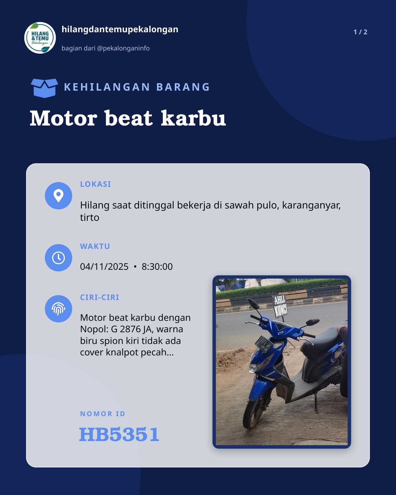 Slide 1 laporan Motor beat karbu