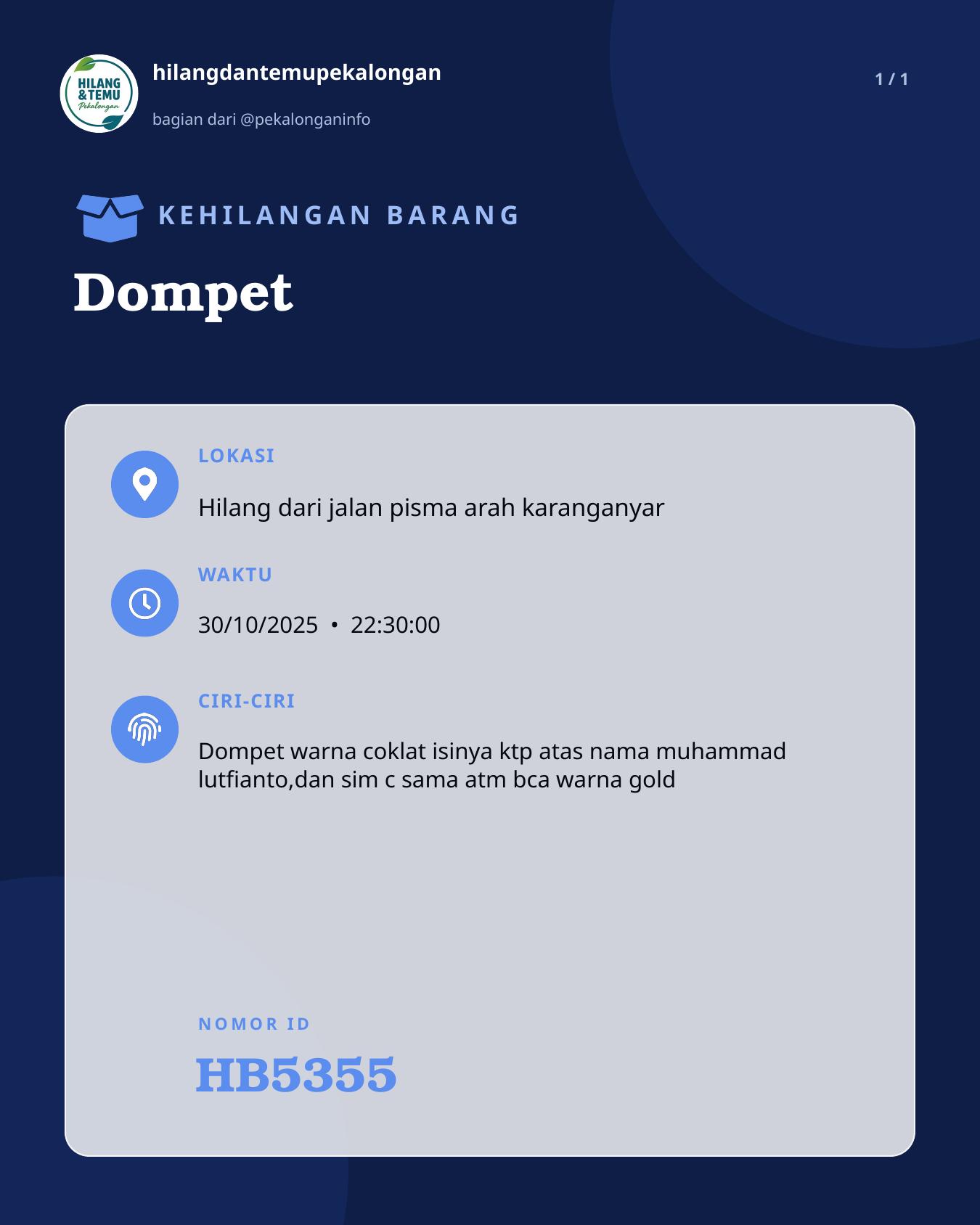 Slide laporan Dompet (HB5355)