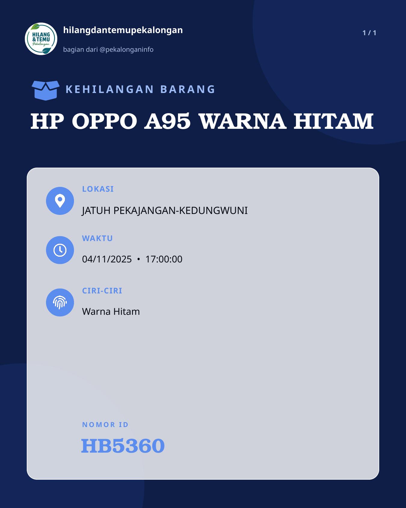 Slide laporan HP OPPO A95 WARNA HITAM (HB5360)