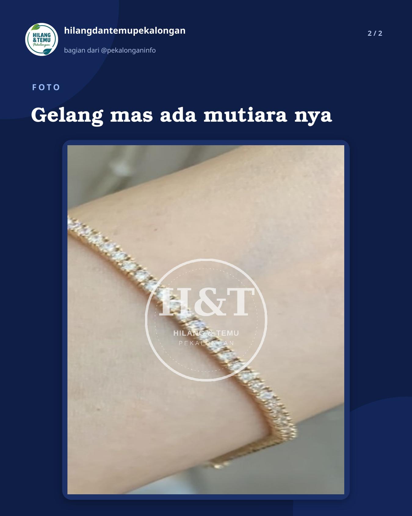 Slide 2 laporan Gelang mas ada mutiara nya