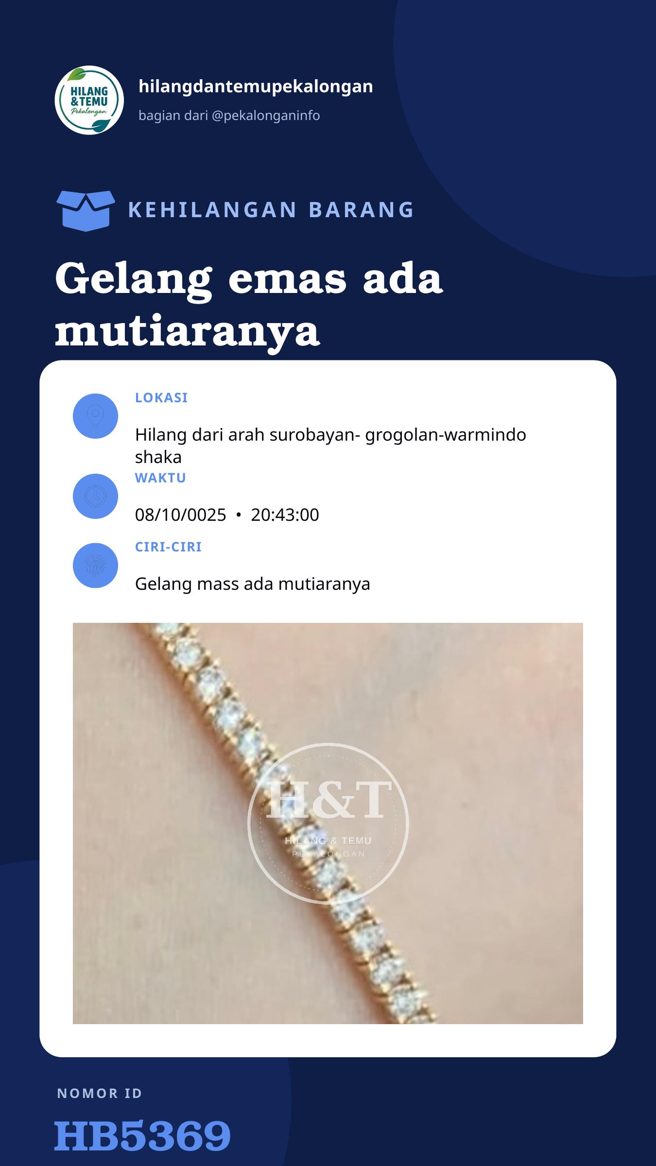 Story 9:16 laporan Gelang emas ada mutiaranya