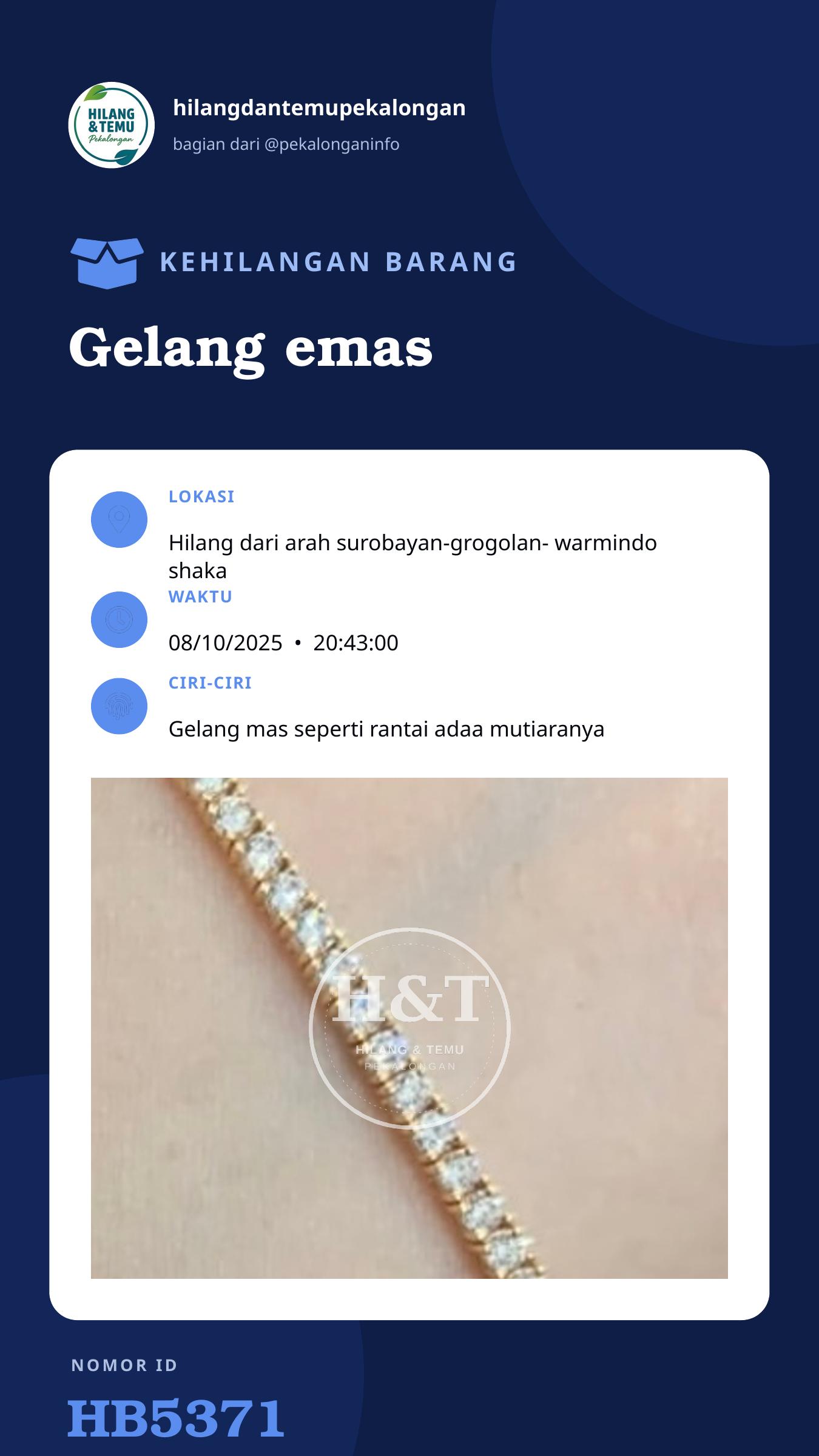 Story 9:16 laporan Gelang emas