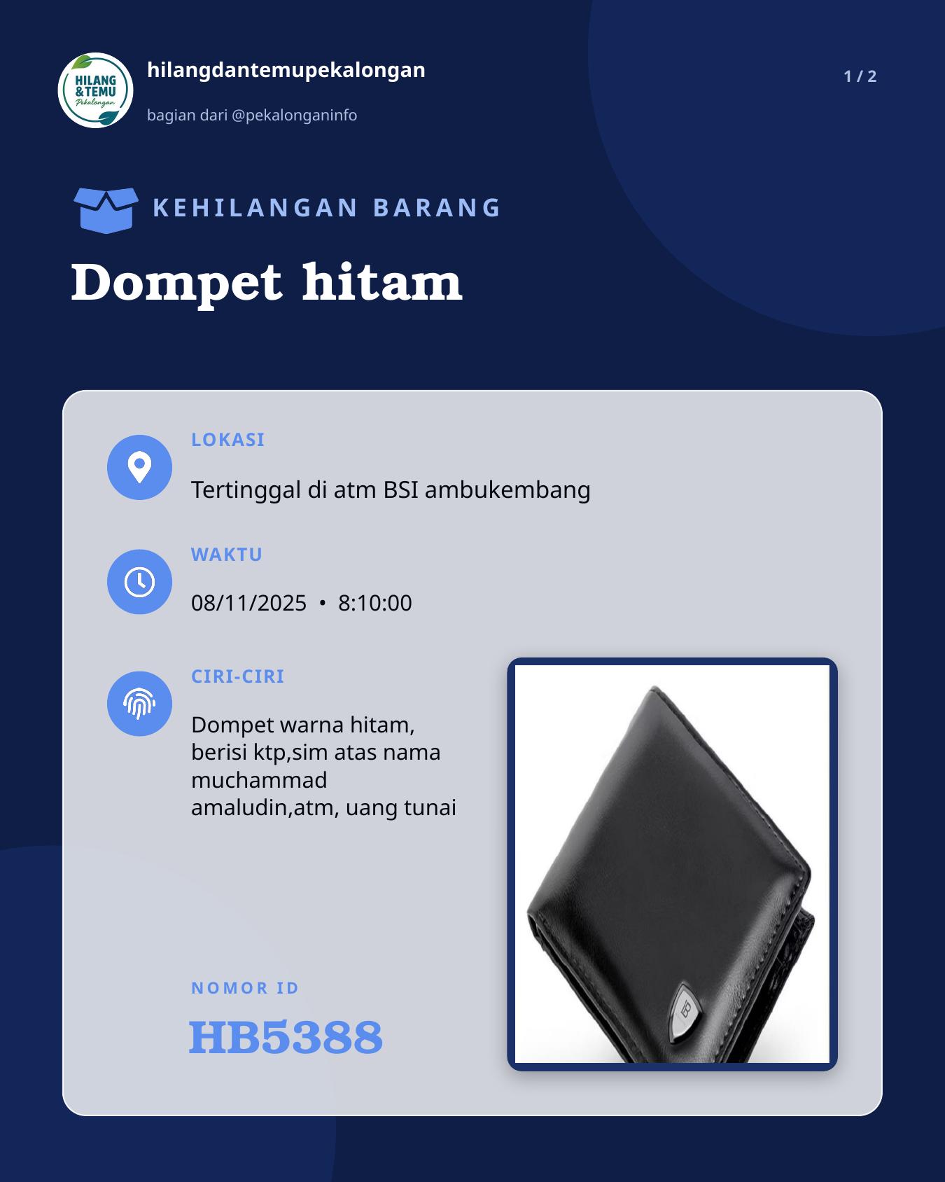 Slide 1 laporan Dompet hitam
