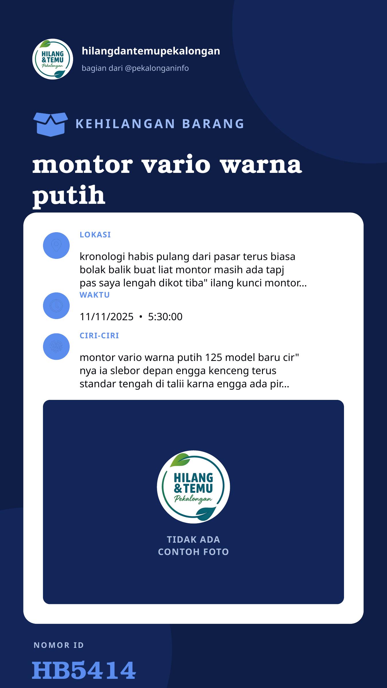 Story 9:16 laporan montor vario warna putih