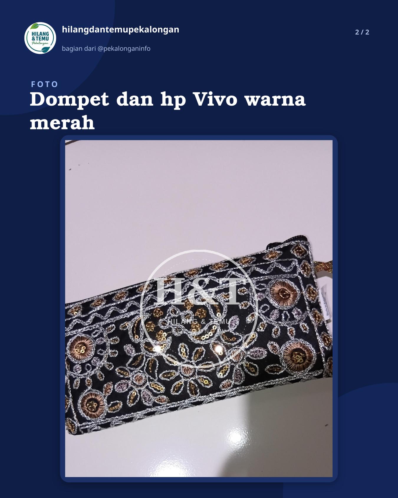 Slide 2 laporan Dompet dan hp Vivo warna merah