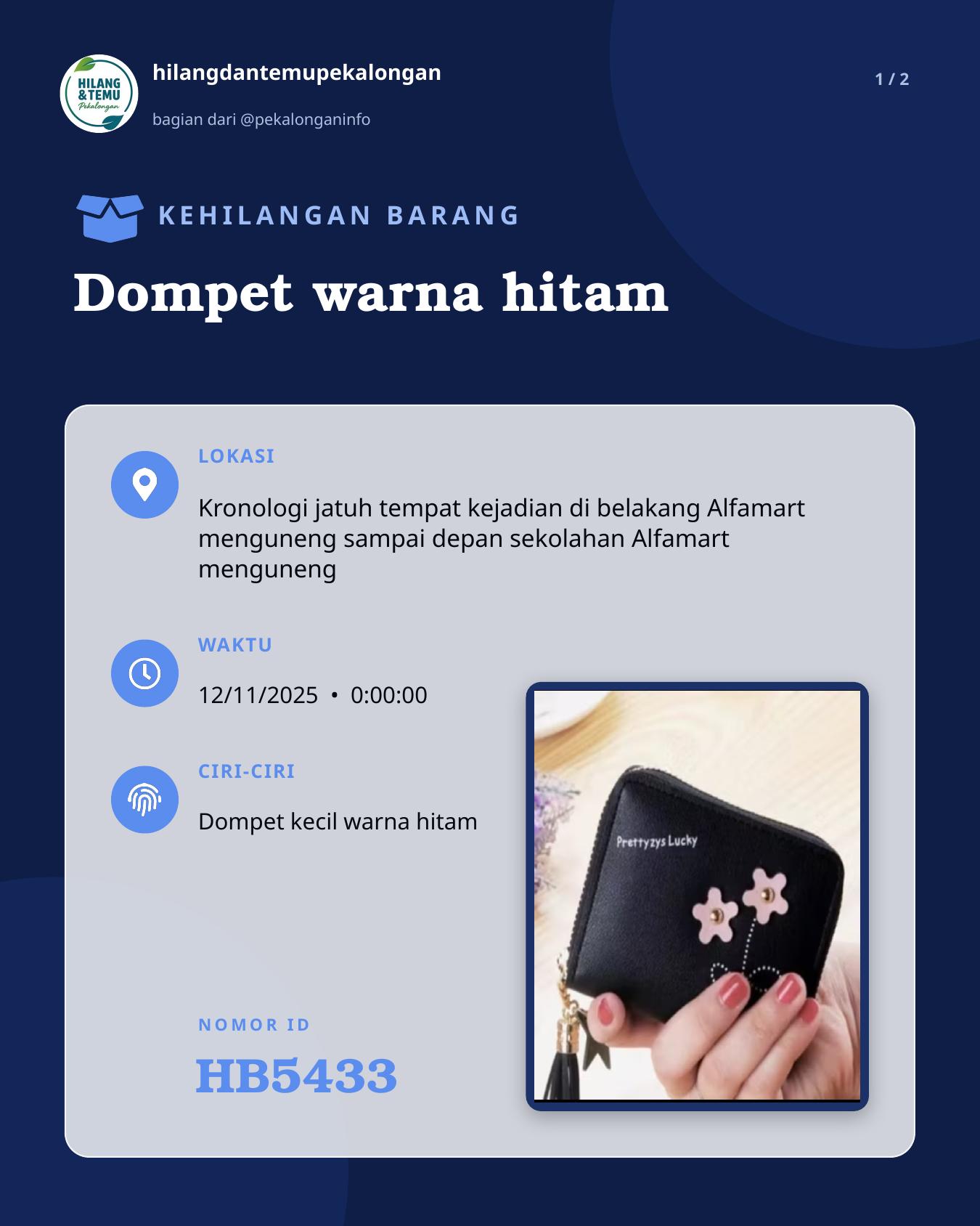 Slide 1 laporan Dompet warna hitam