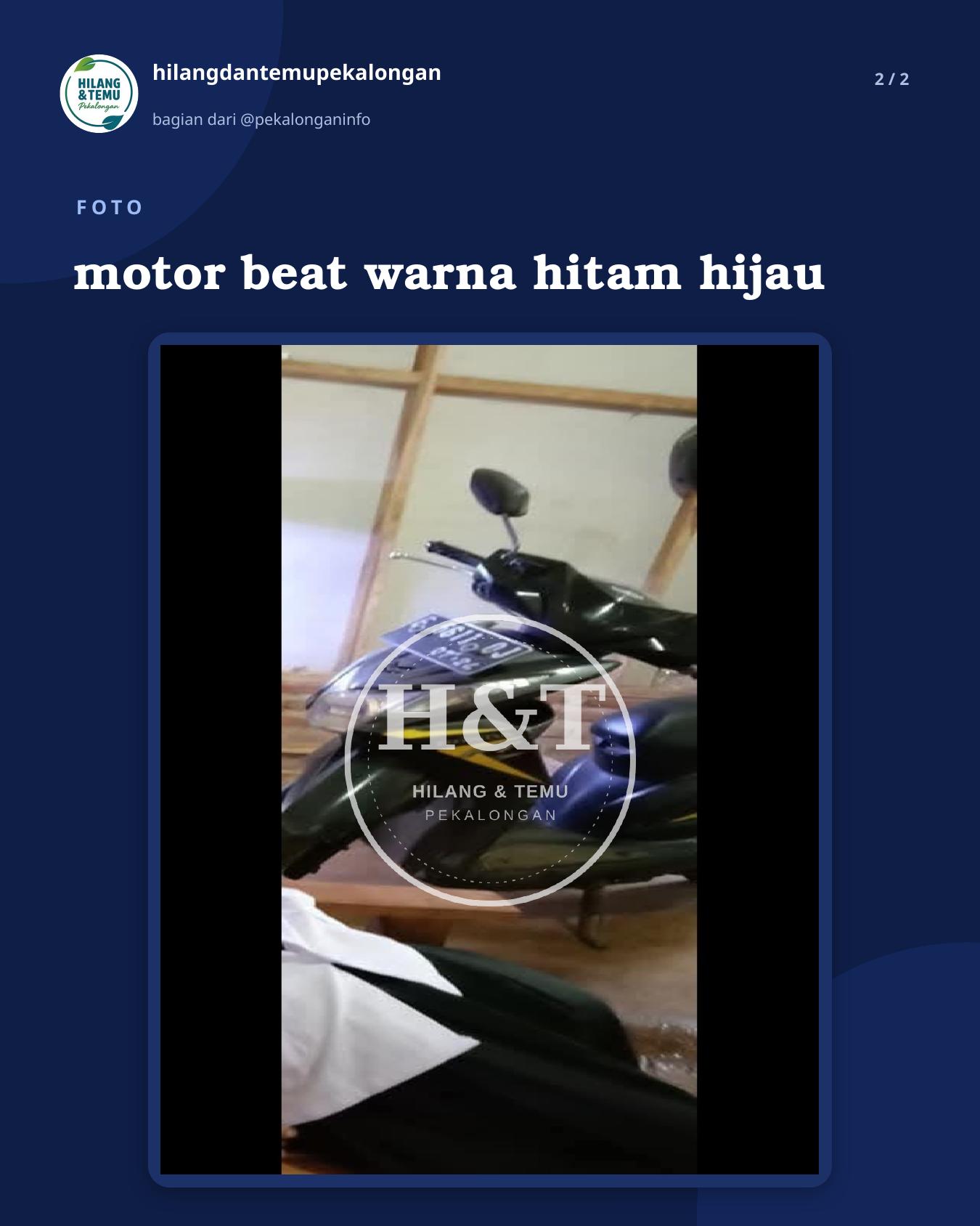 Slide 2 laporan motor beat warna hitam hijau