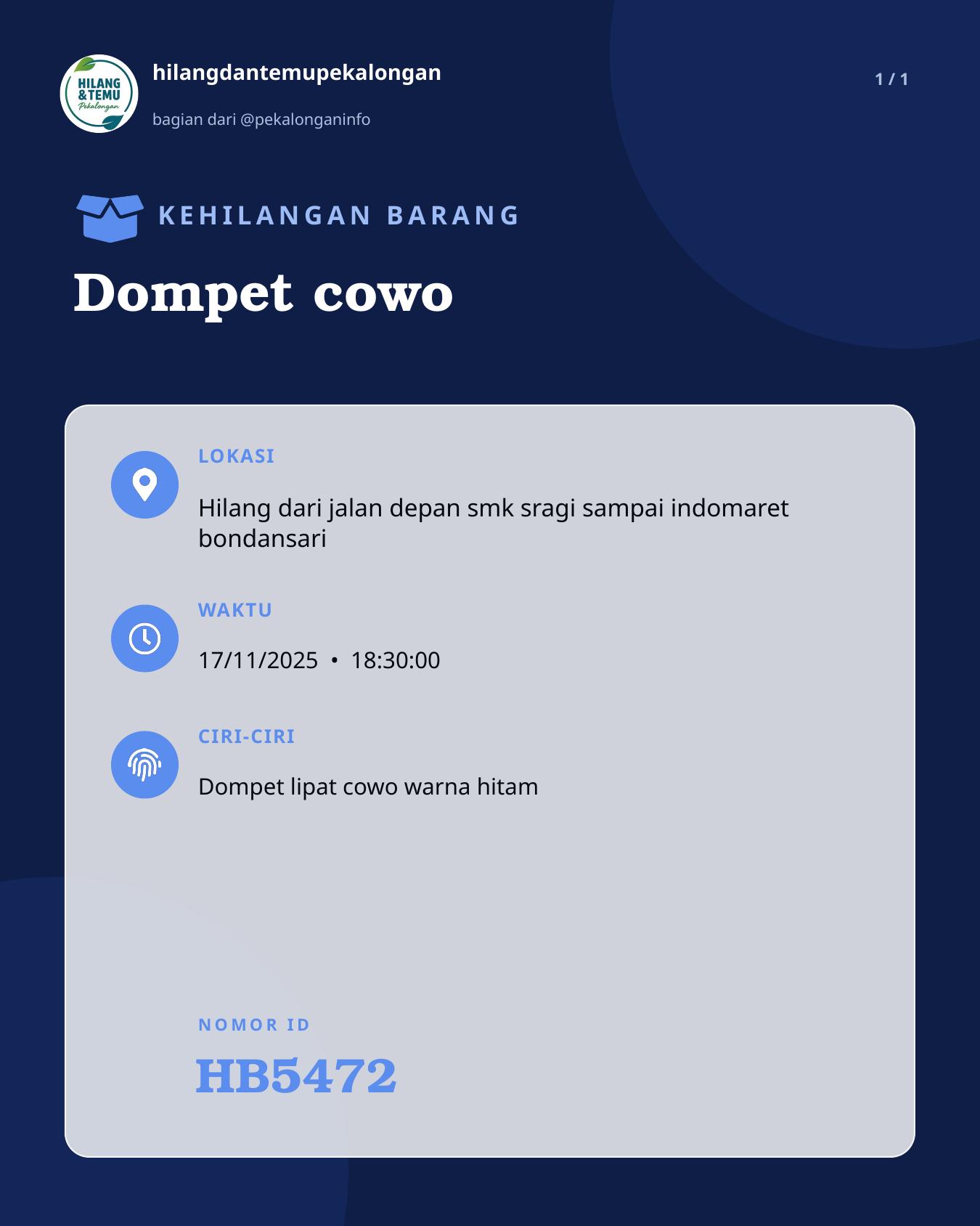 Slide laporan Dompet cowo (HB5472)