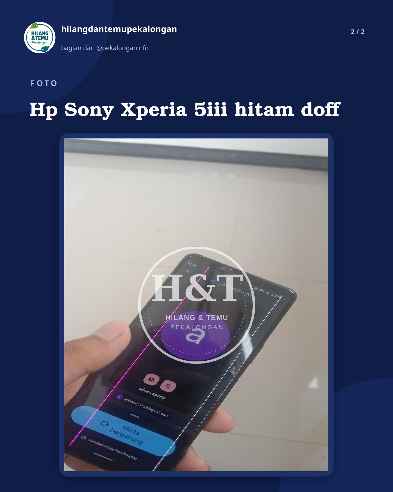 Slide 2 laporan Hp Sony Xperia 5iii hitam doff