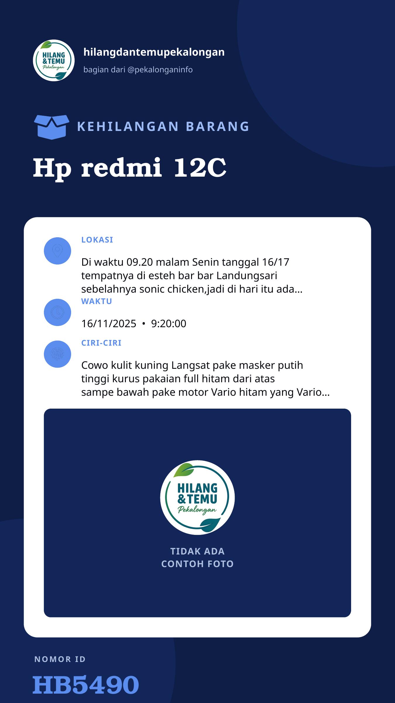 Story 9:16 laporan Hp redmi 12C