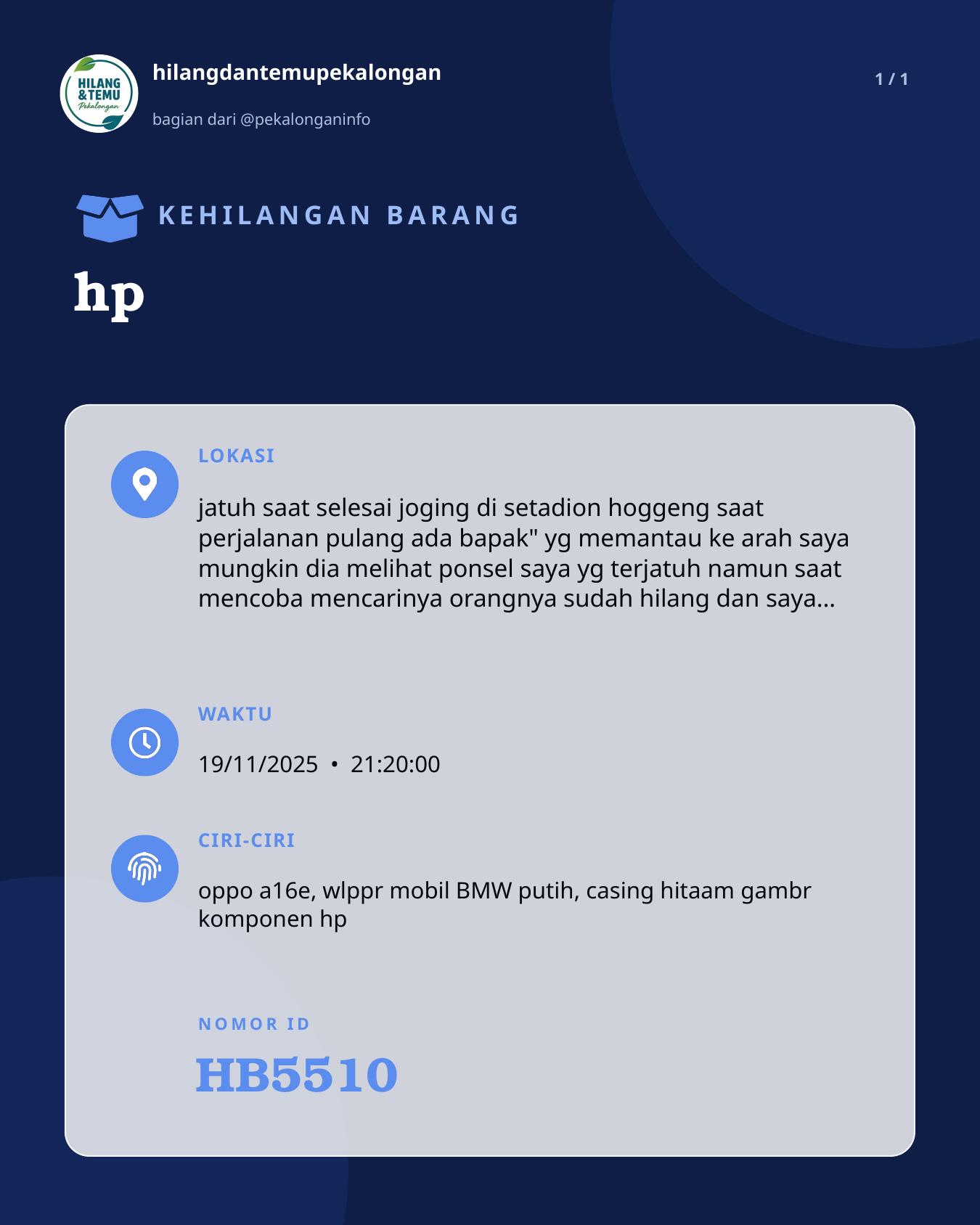 Slide laporan hp (HB5510)