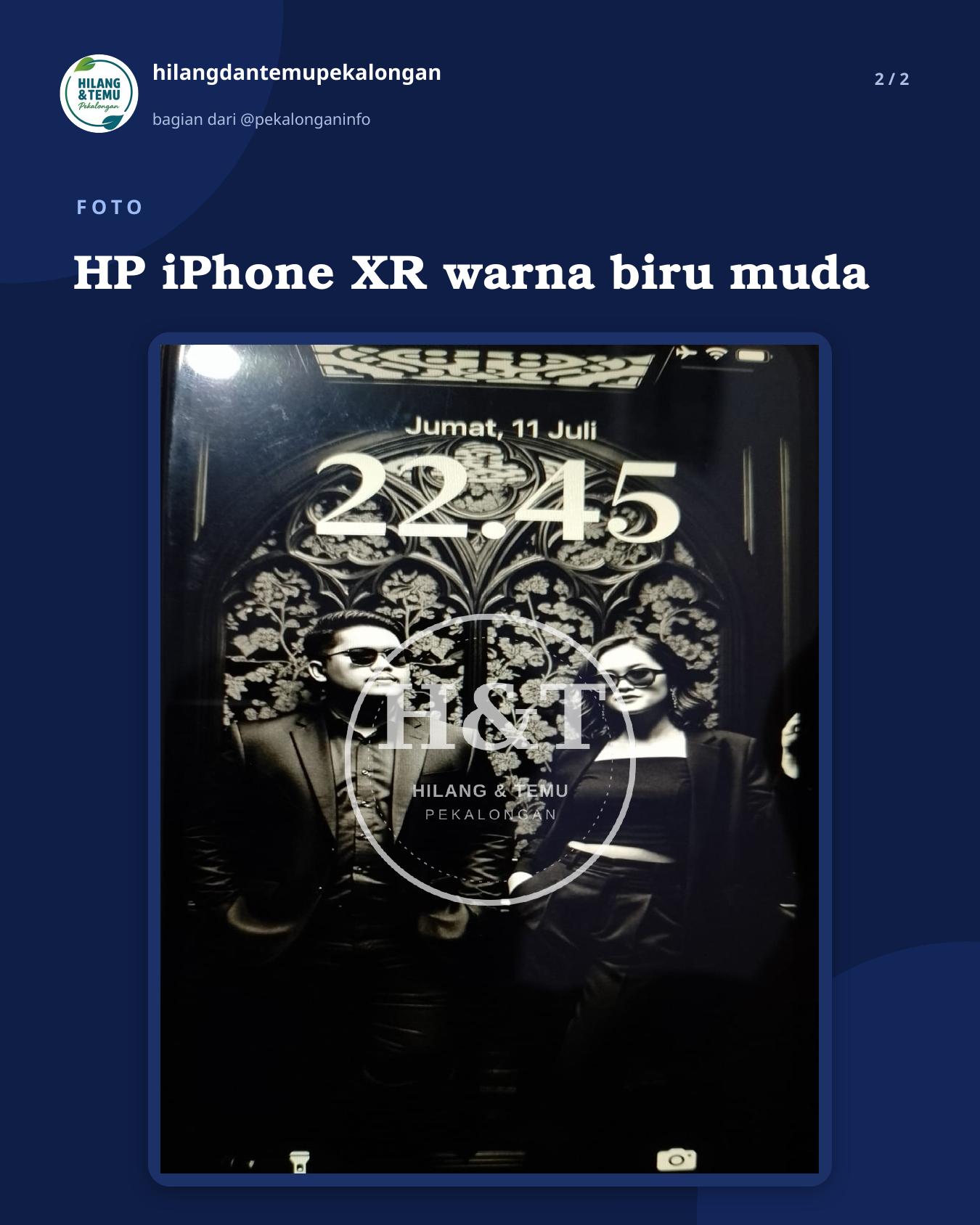 Slide 2 laporan HP iPhone XR warna biru muda